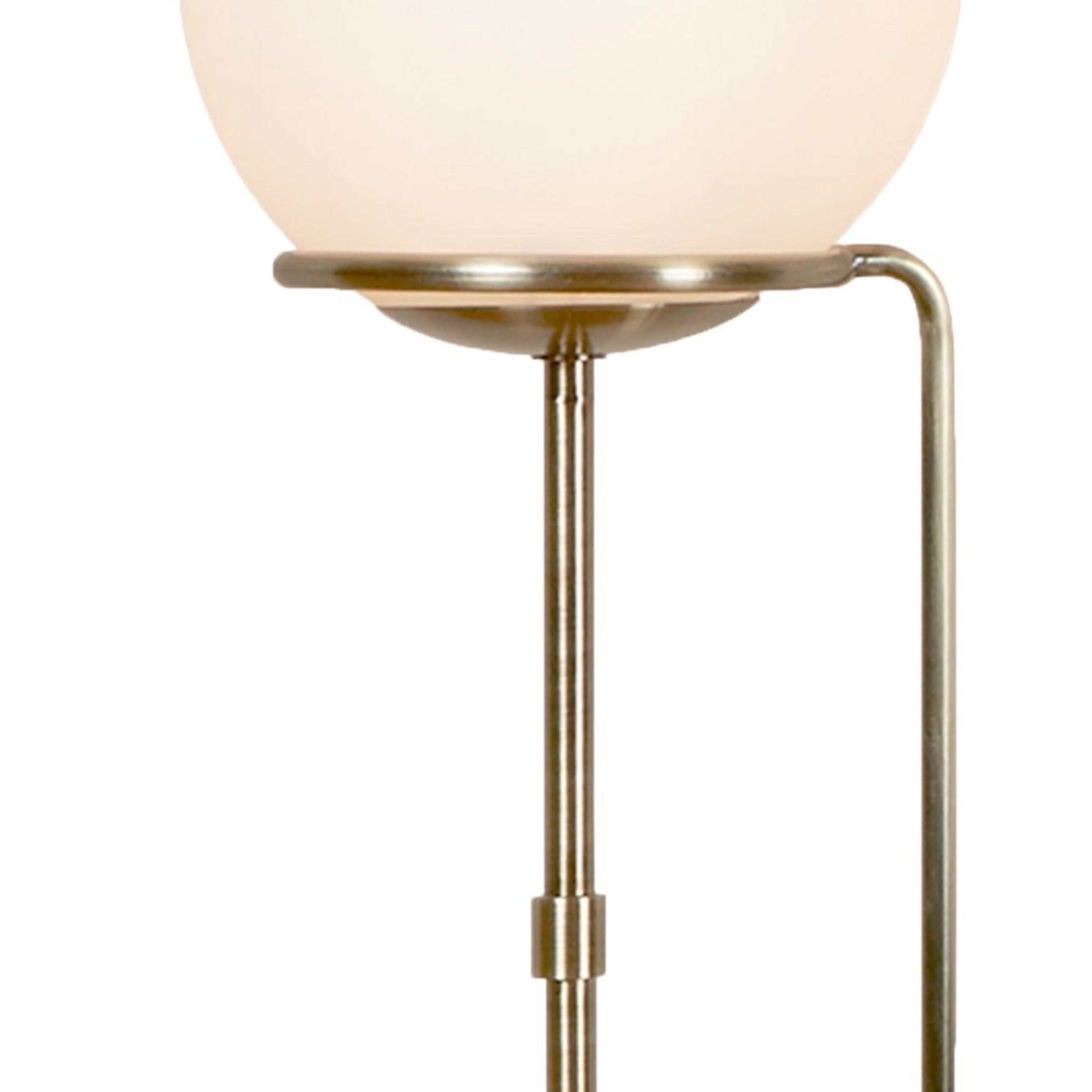 Searchlight Sphere Brass Table Lamp With Opal Glass Shade
