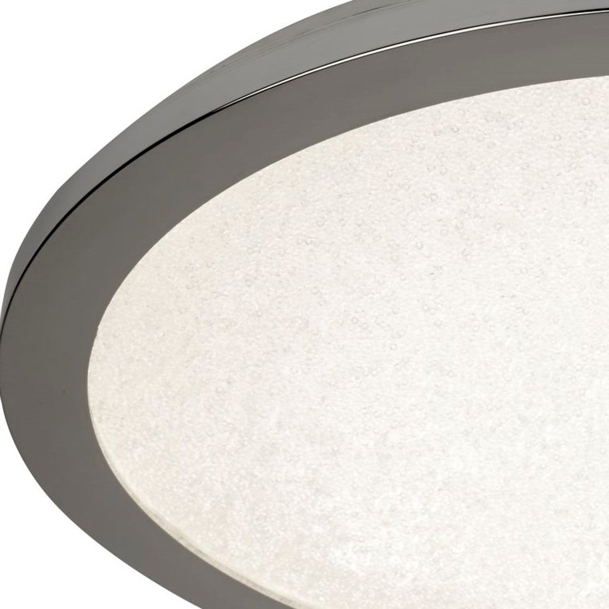 Searchlight Scilly IP44 LED Flush - Chrome & Crystal Sand