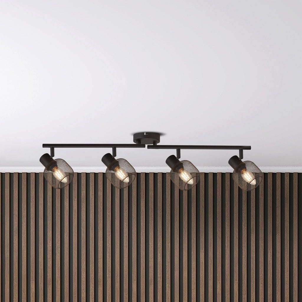 Searchlight Casing Buy Searchlight Meshy 4 Light Cage Black Bar Spotlight