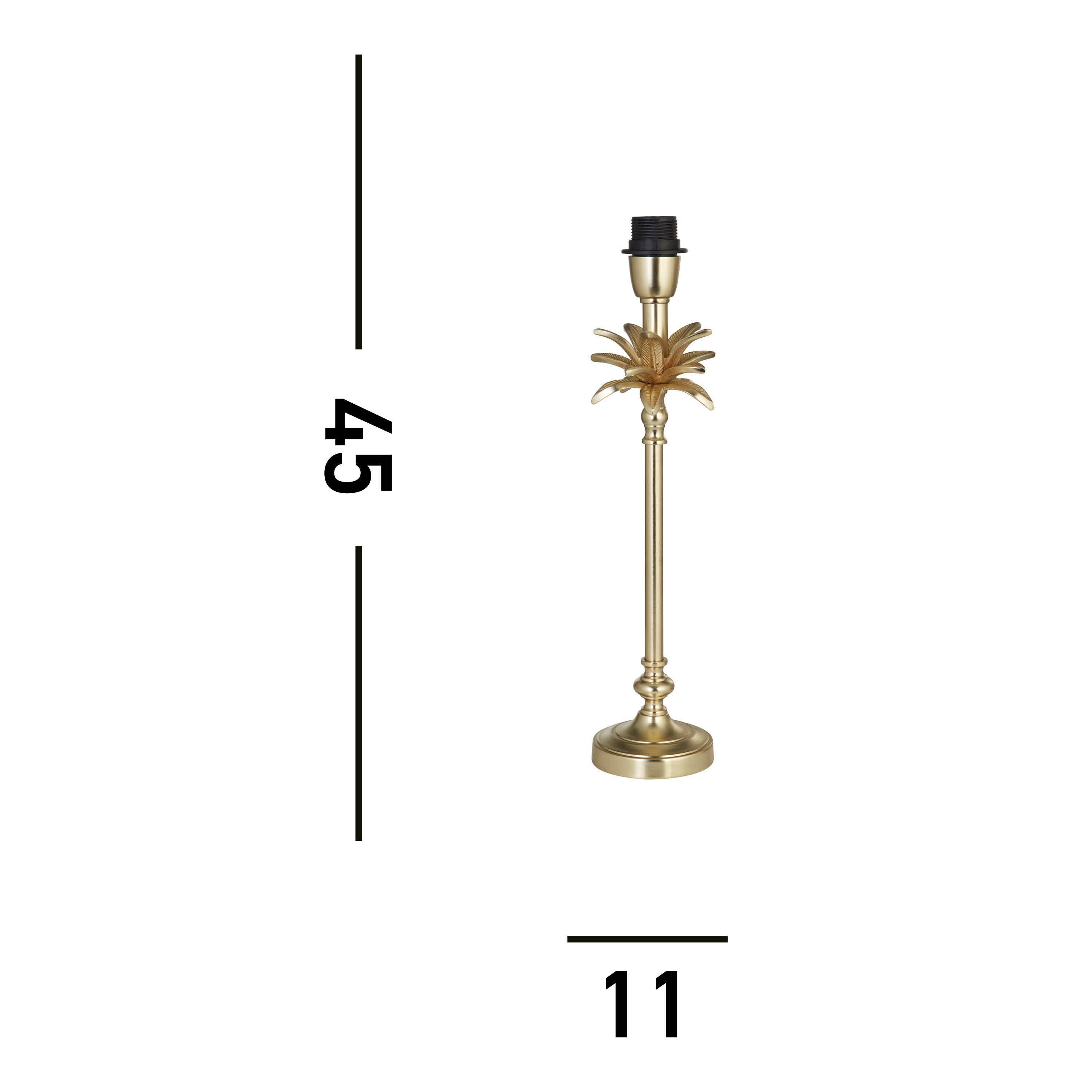 Base Only -Palm Table Lamp - Satin Brass Metal
