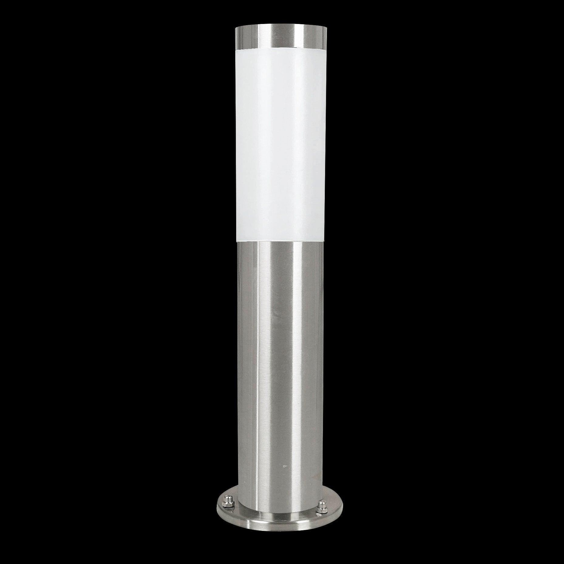 eglo helsinki silver outdoor ip65 post light 45cm living room close up