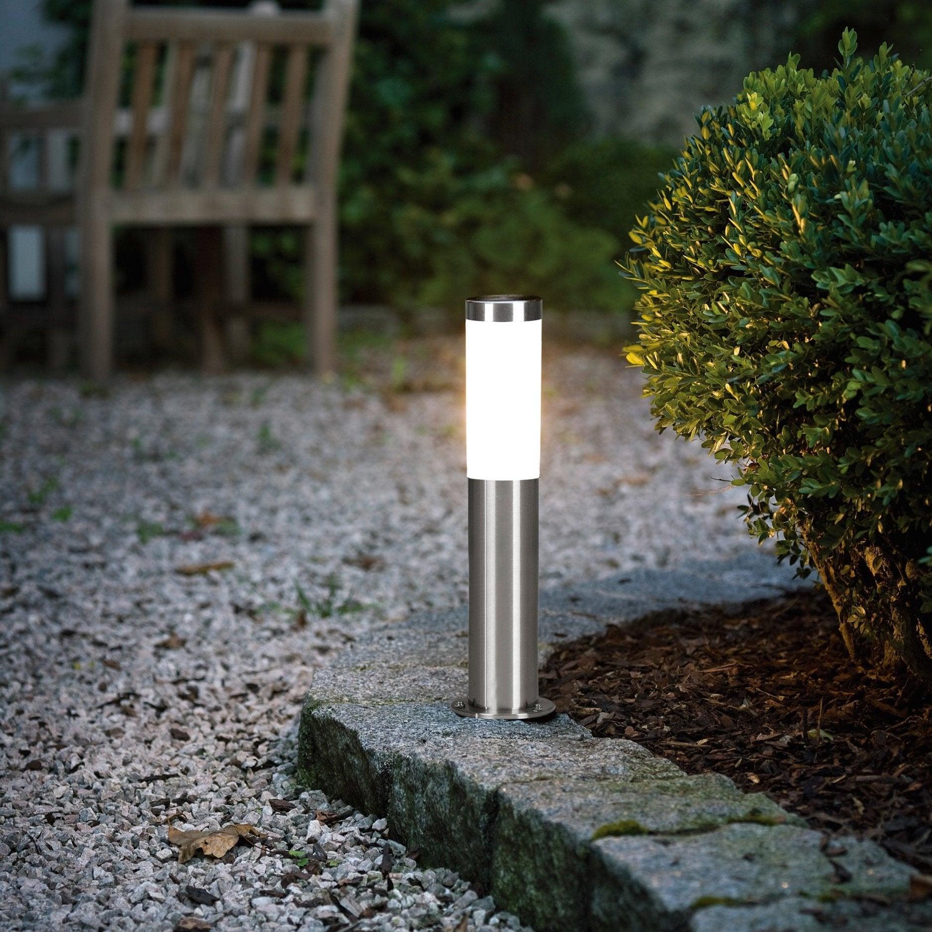 eglo helsinki silver outdoor ip65 post light 45cm