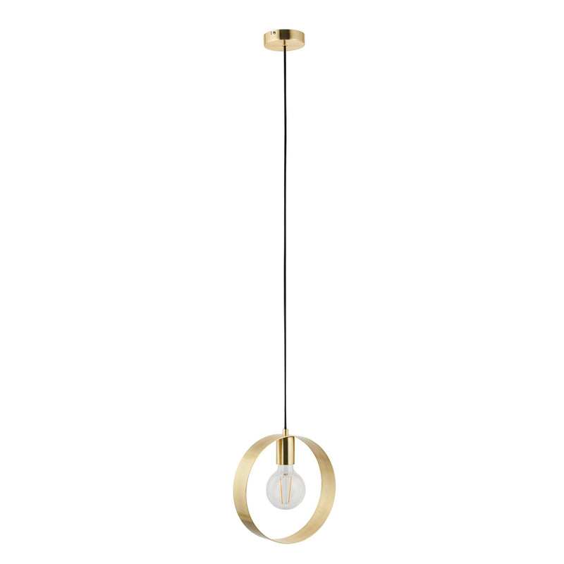 Endon Hoop 1 Light Brass Ceiling Pendant