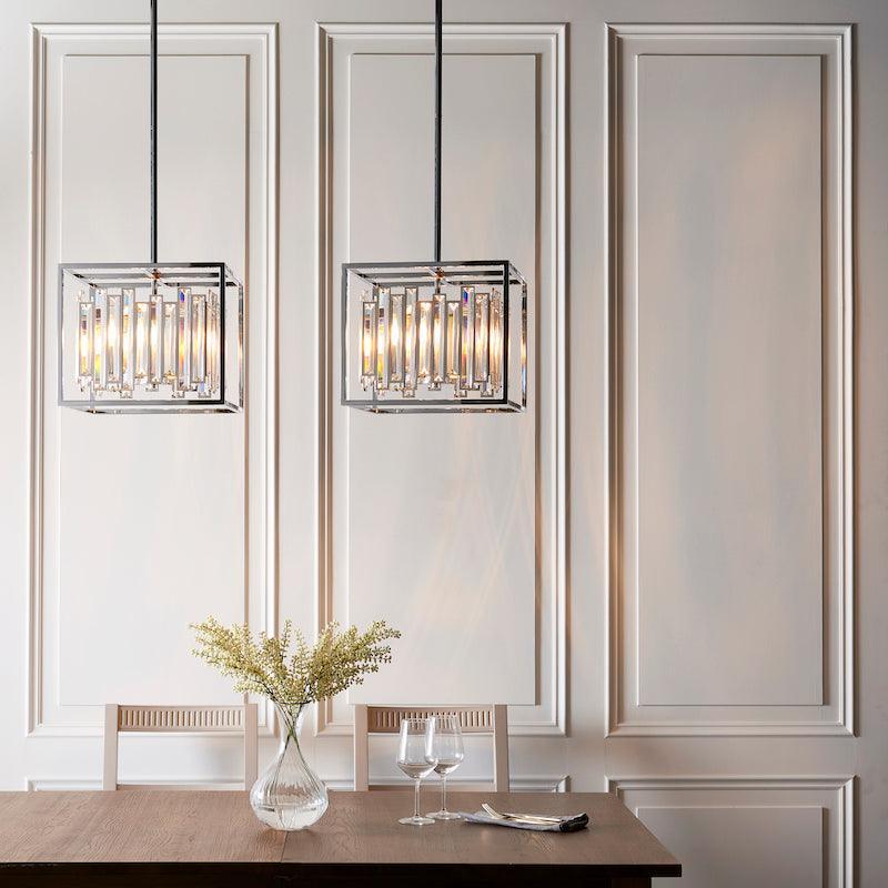 Endon Acadia 4 Light Chrome & Crystal Pendant Light-warehouse-180926