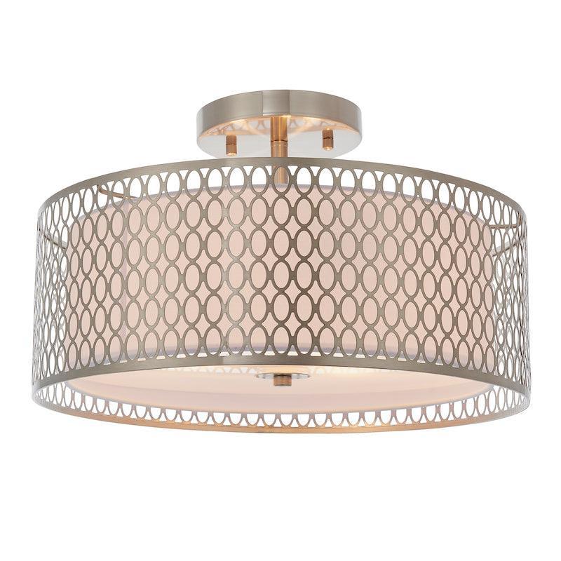 Cordero 3 Light Nickel Flush Ceiling Light - Open Box