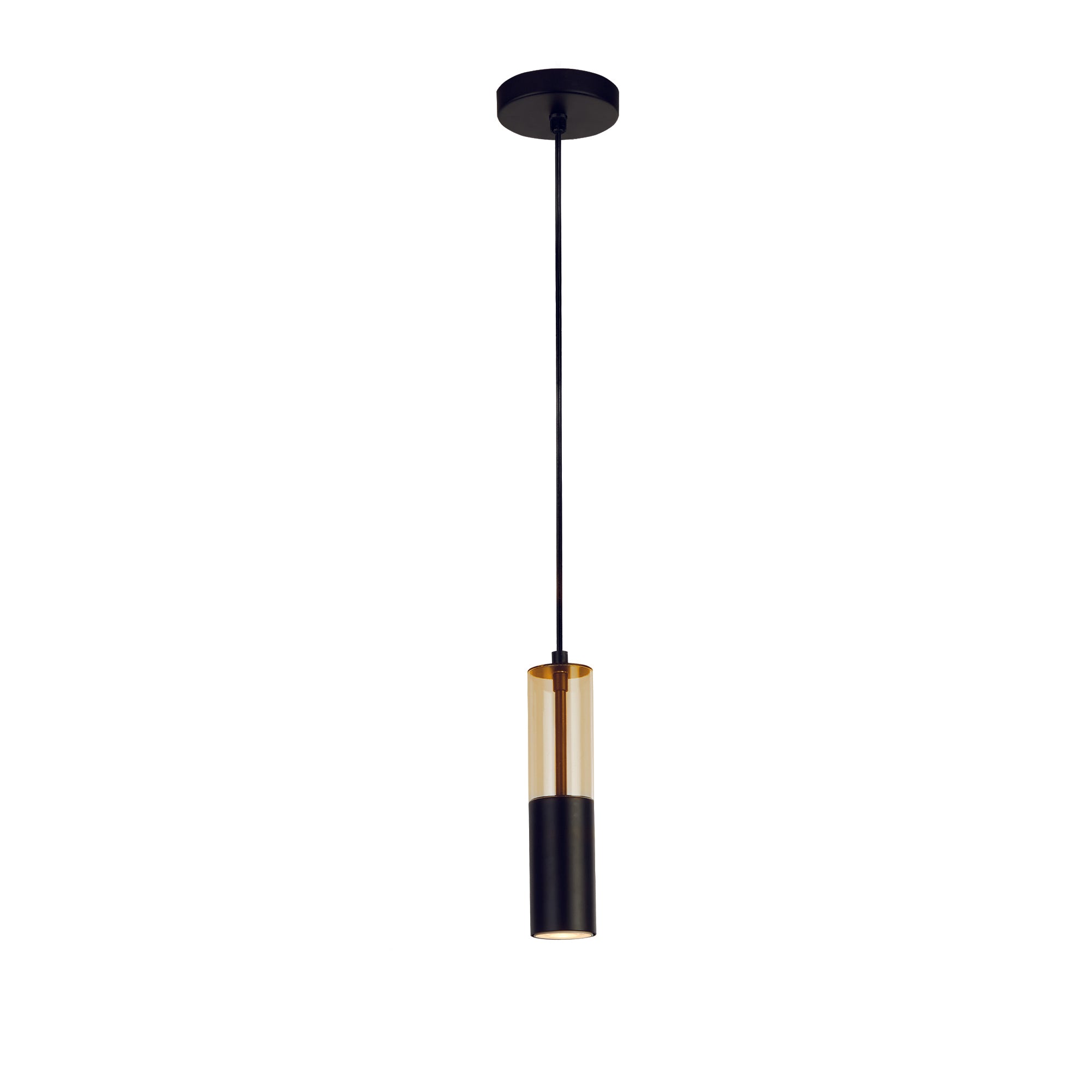 Searchlight Merrygold Black & Amber Pendant