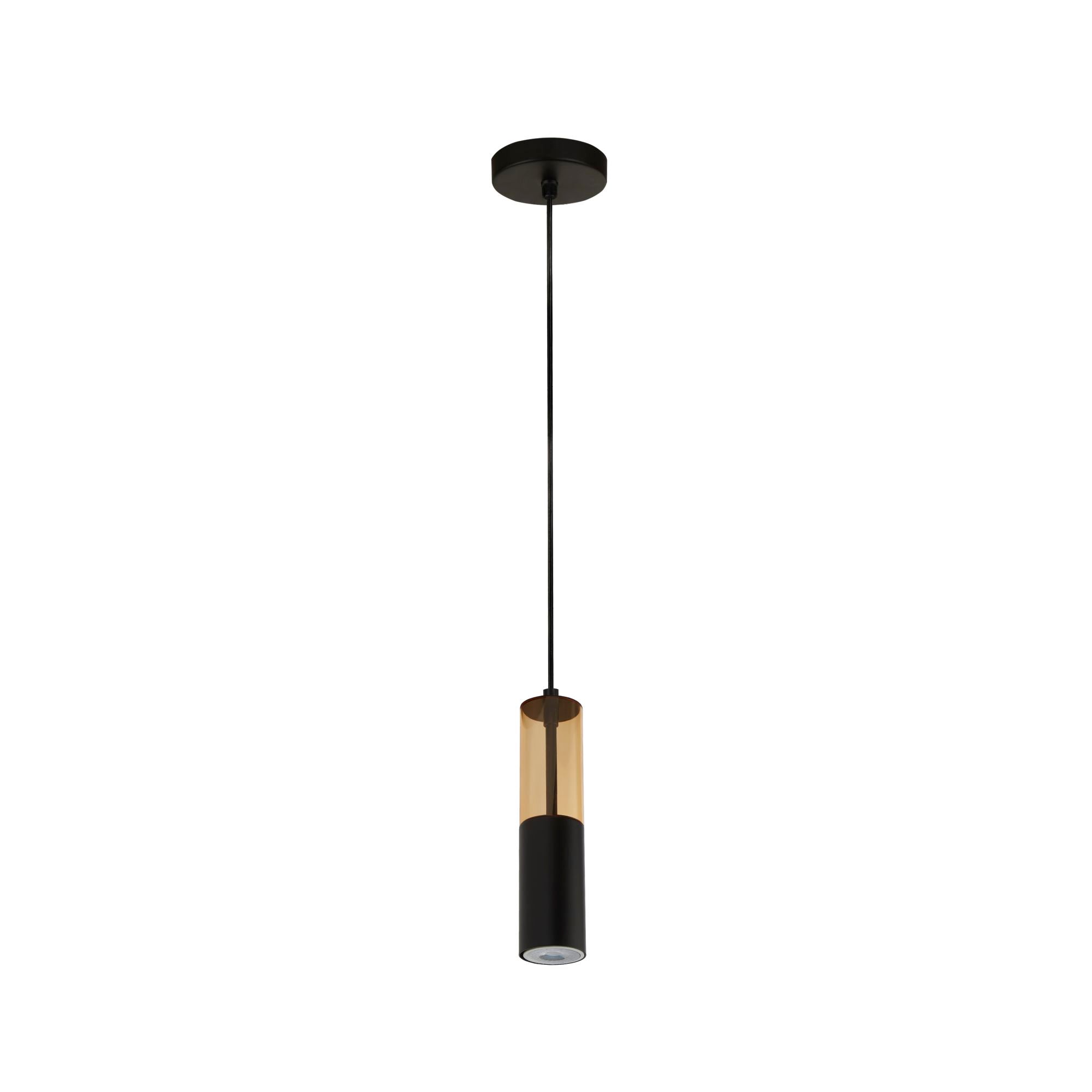 Searchlight Merrygold Black & Amber Pendant