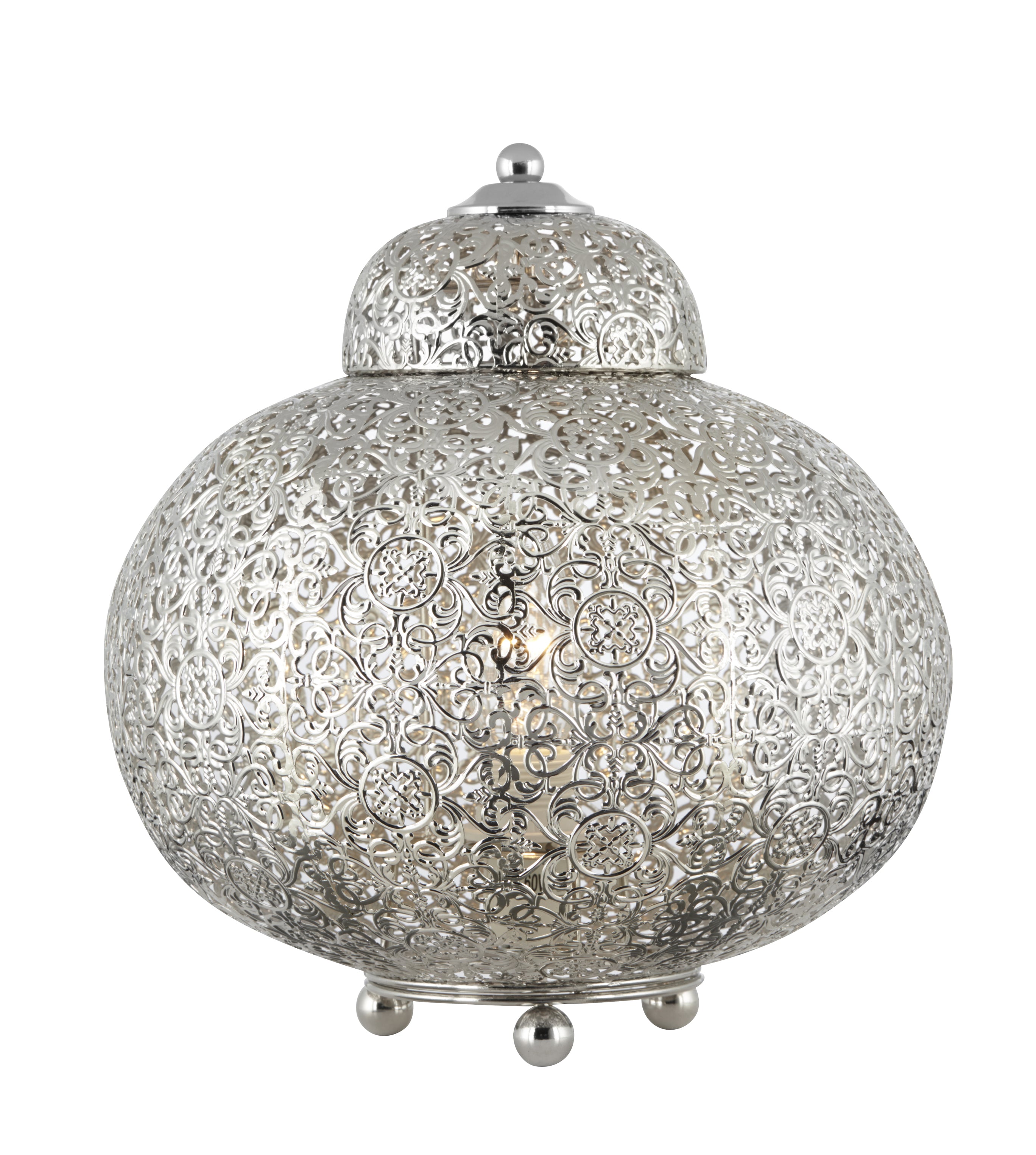 Searchlight Fretwork Moroccan Style Nickel Table Lamp
