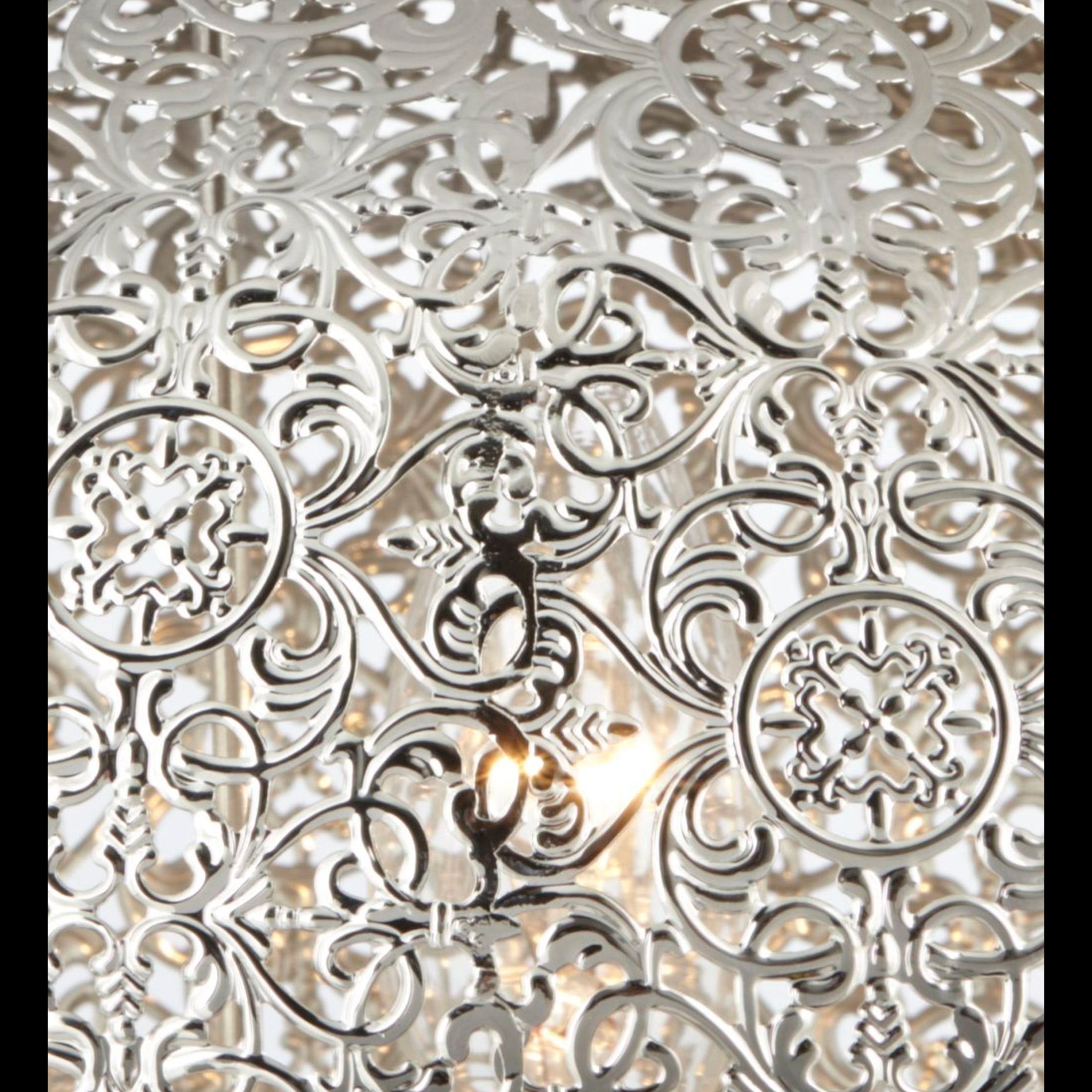 Searchlight Fretwork Moroccan Style Nickel Table Lamp