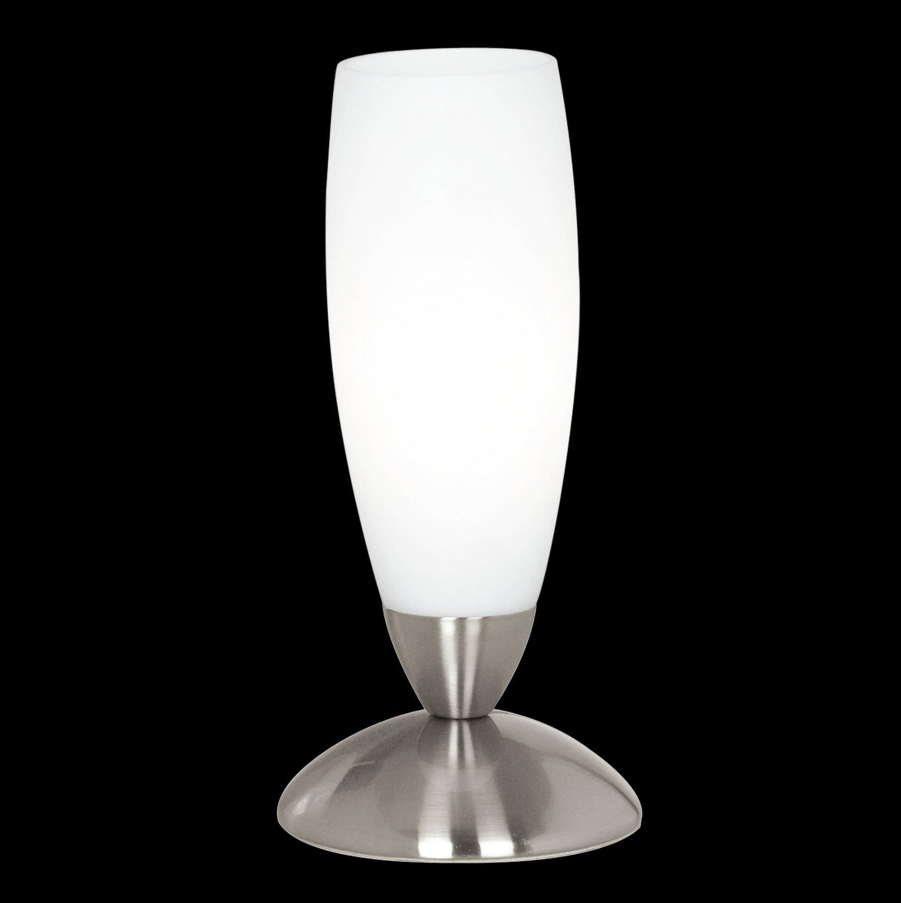 eglo slim satin glass nickel table lamp living room image