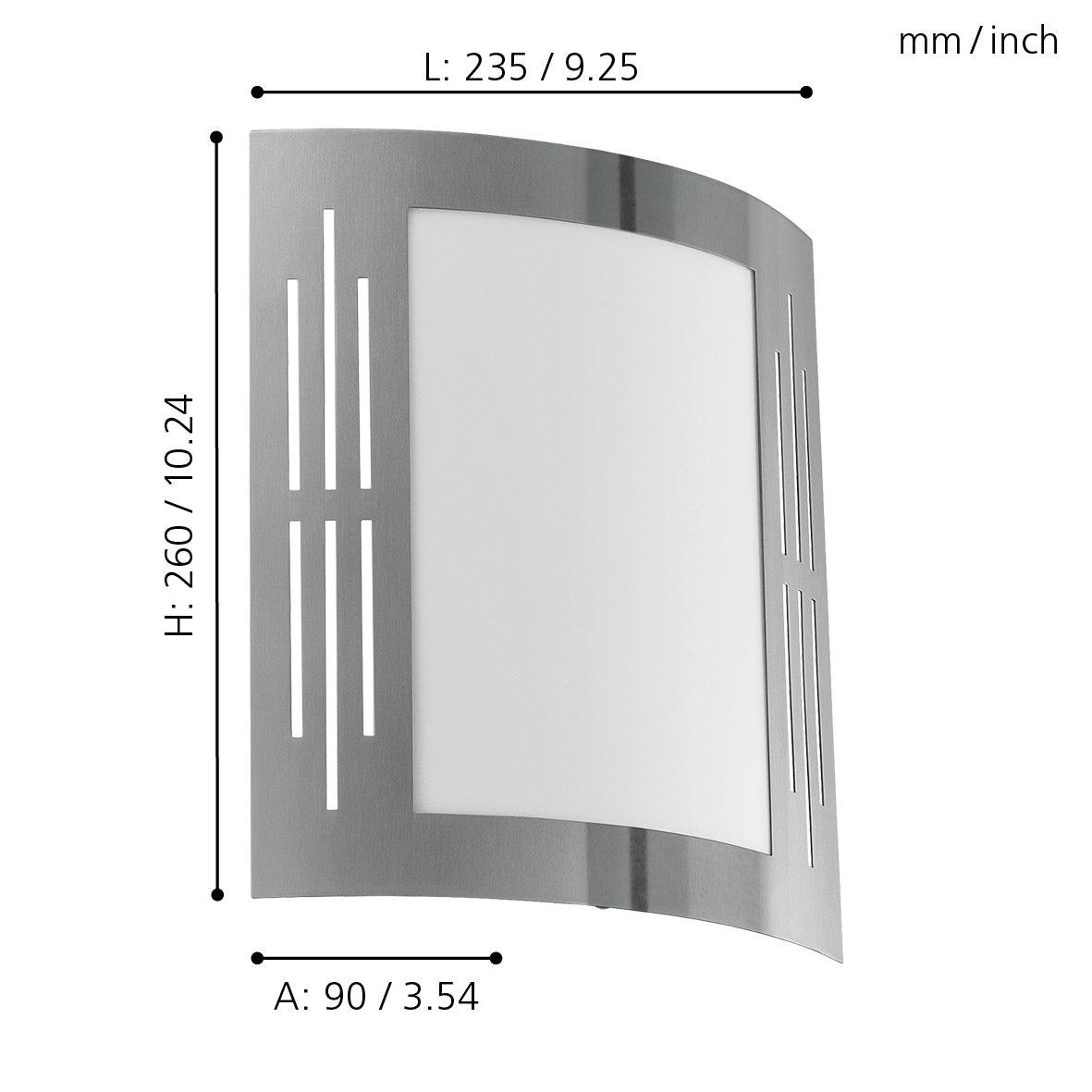 Eglo City IP44 Curved Stainless Steel Outdoor Wall Light-warehouse-40