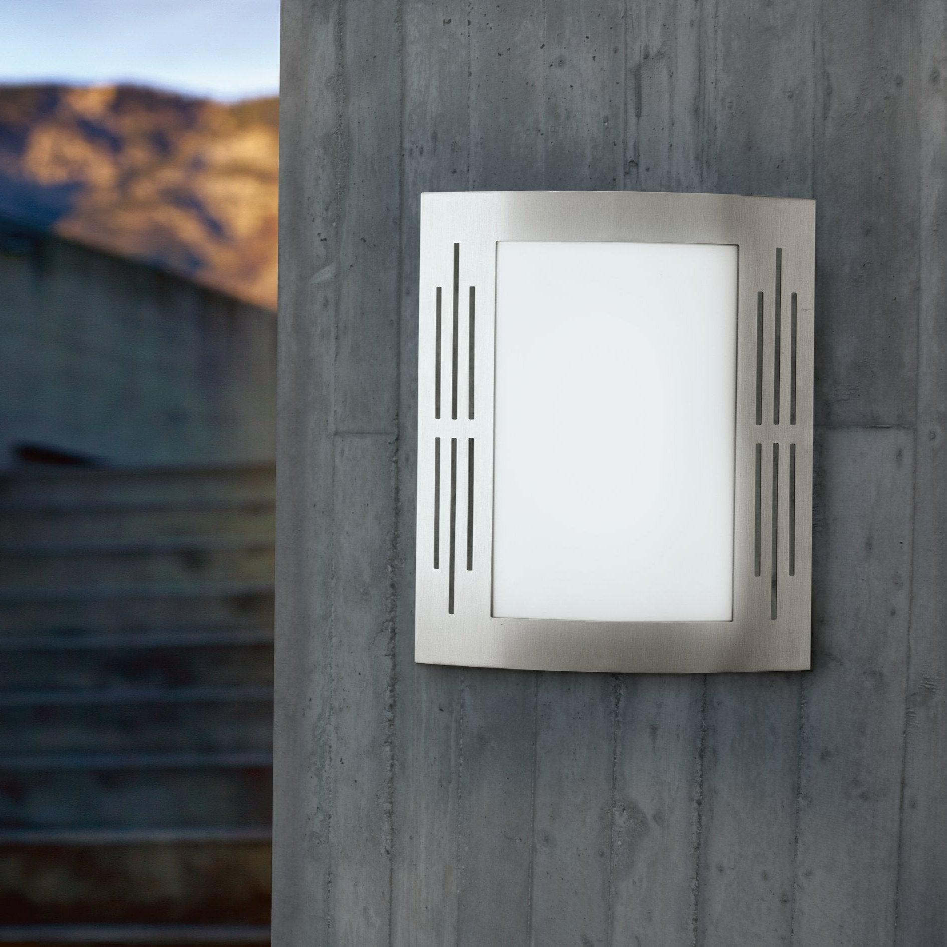 Eglo City IP44 Curved Stainless Steel Outdoor Wall Light-clearance