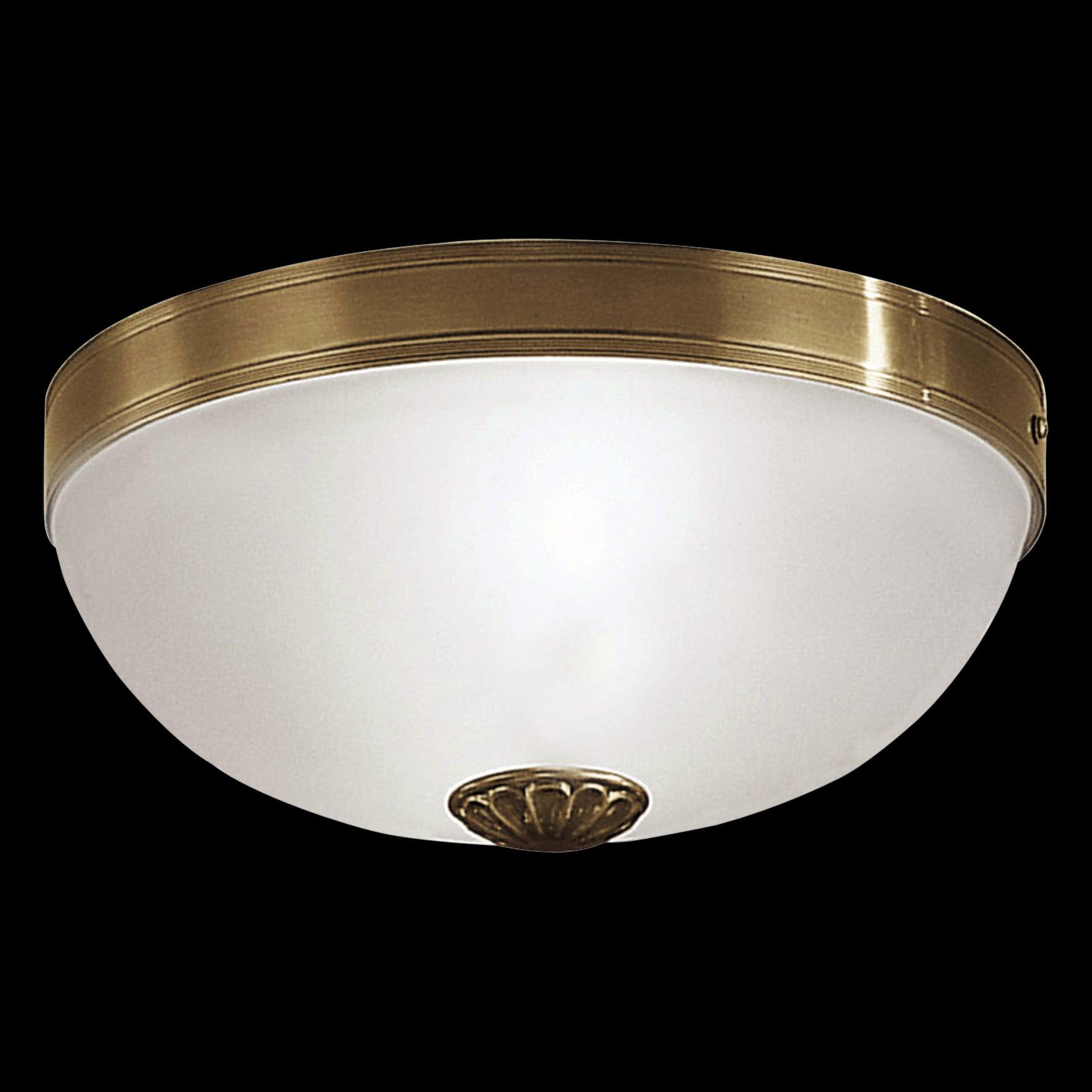 eglo imperial satin glass brass flush ceiling light