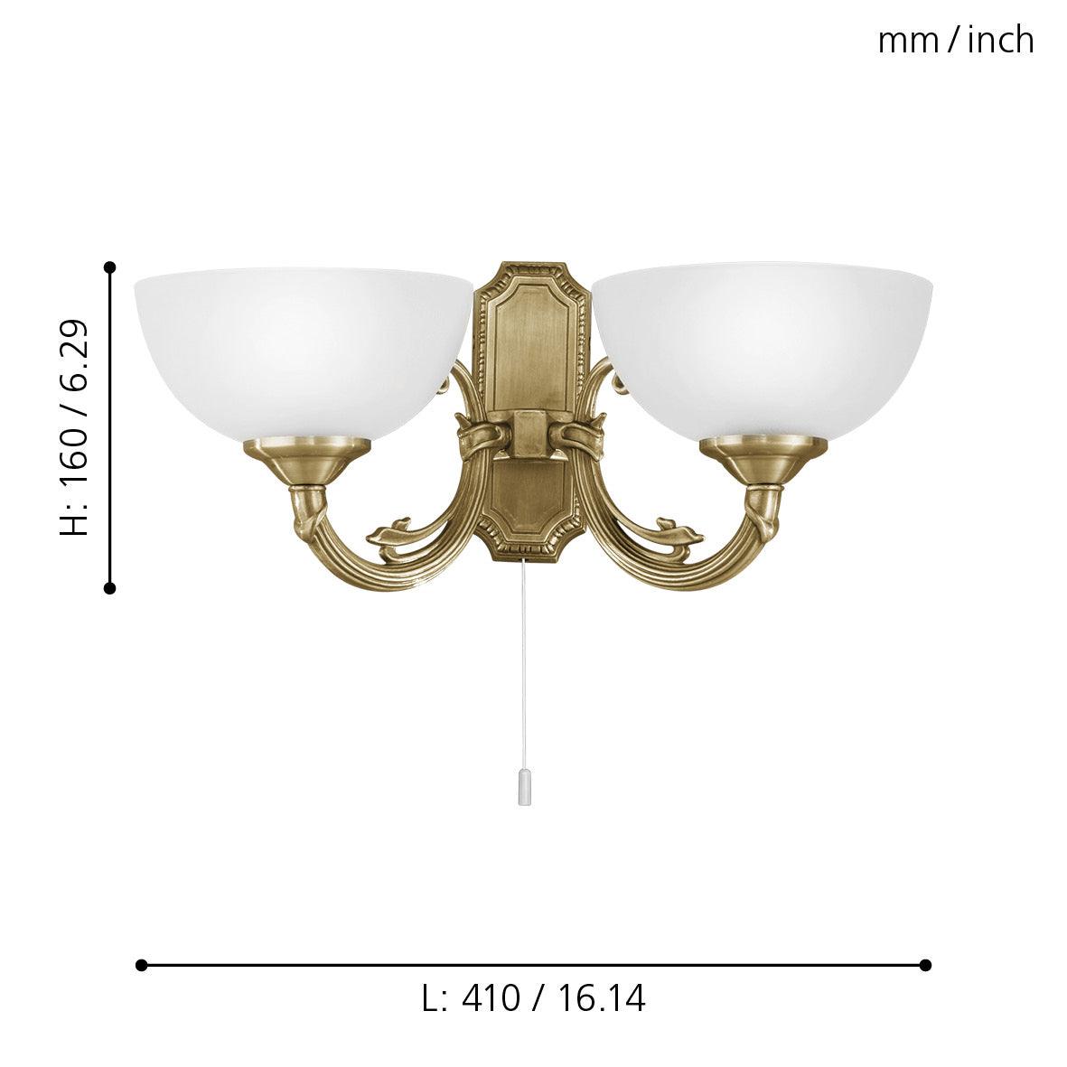 eglo savoy bronze double wall light white satinized glass shade Kitchen Lighting Close Up