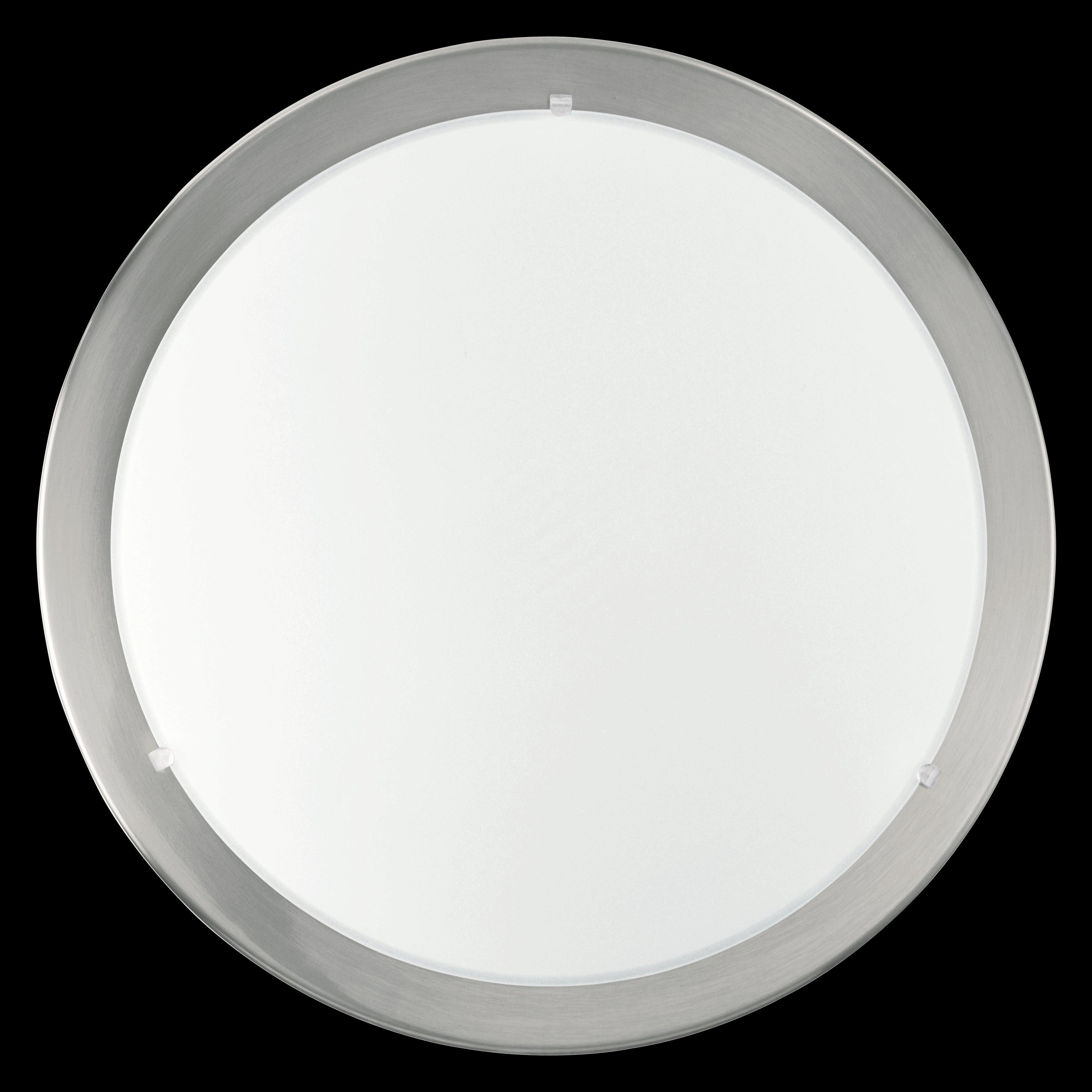eglo planet nickel white satin glass flush ceiling light living room image