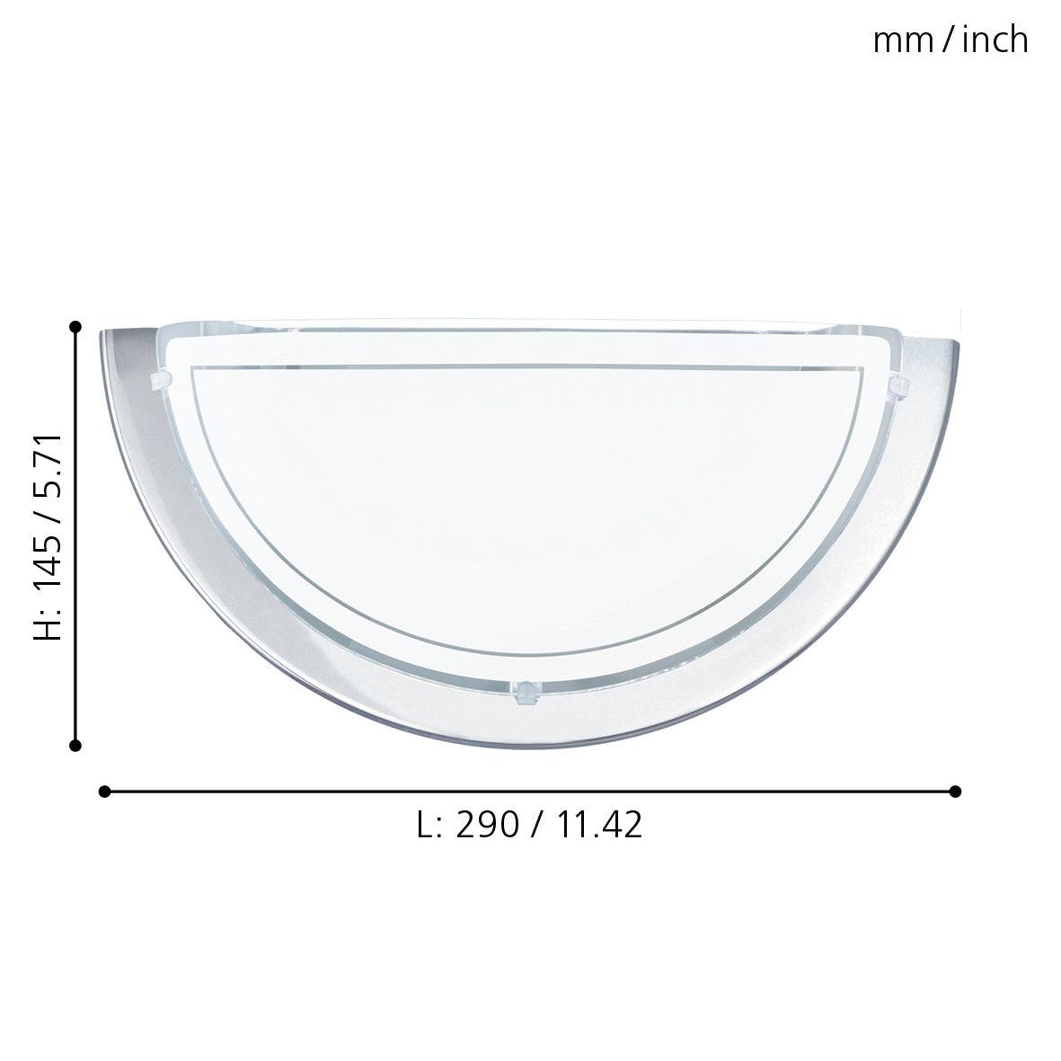 eglo planet 1 chrome white painted glass wall light living room close up