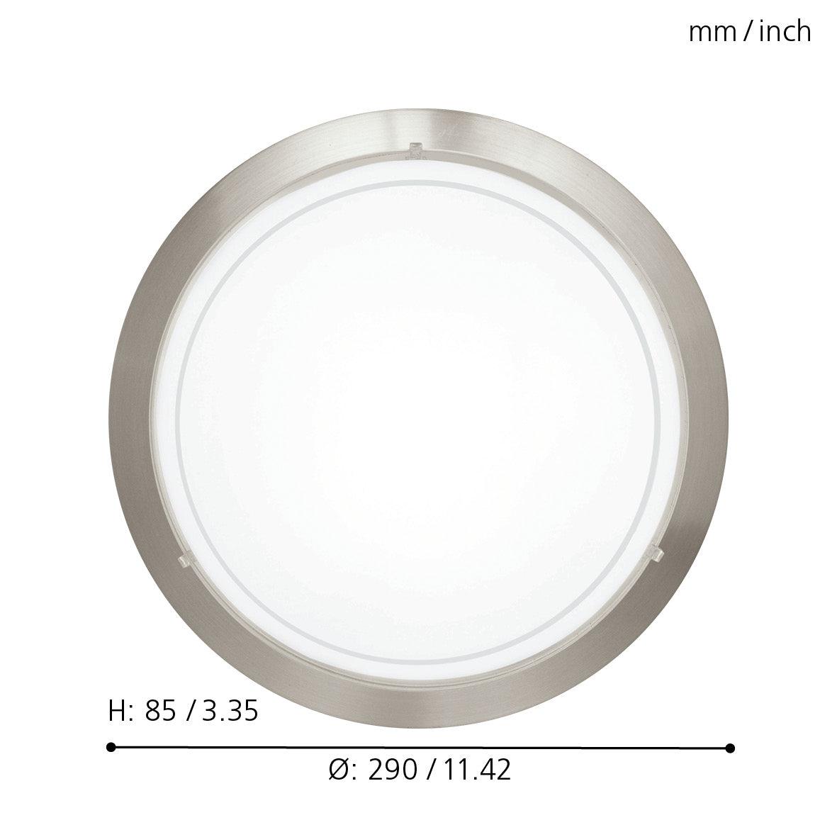 eglo planet 1 round nickel flush ceiling light living room close up