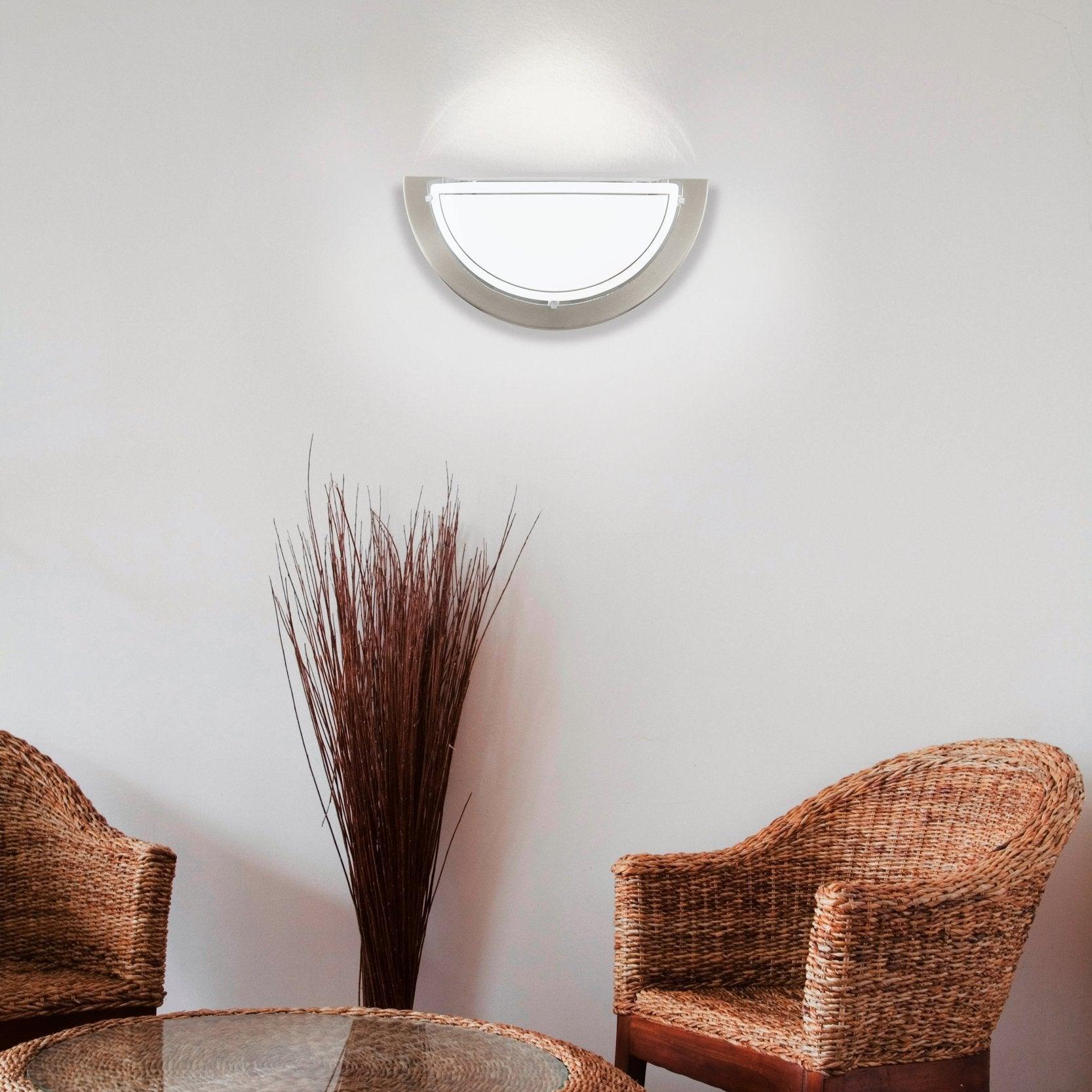 eglo planet 1 nickel white painted glass wall light