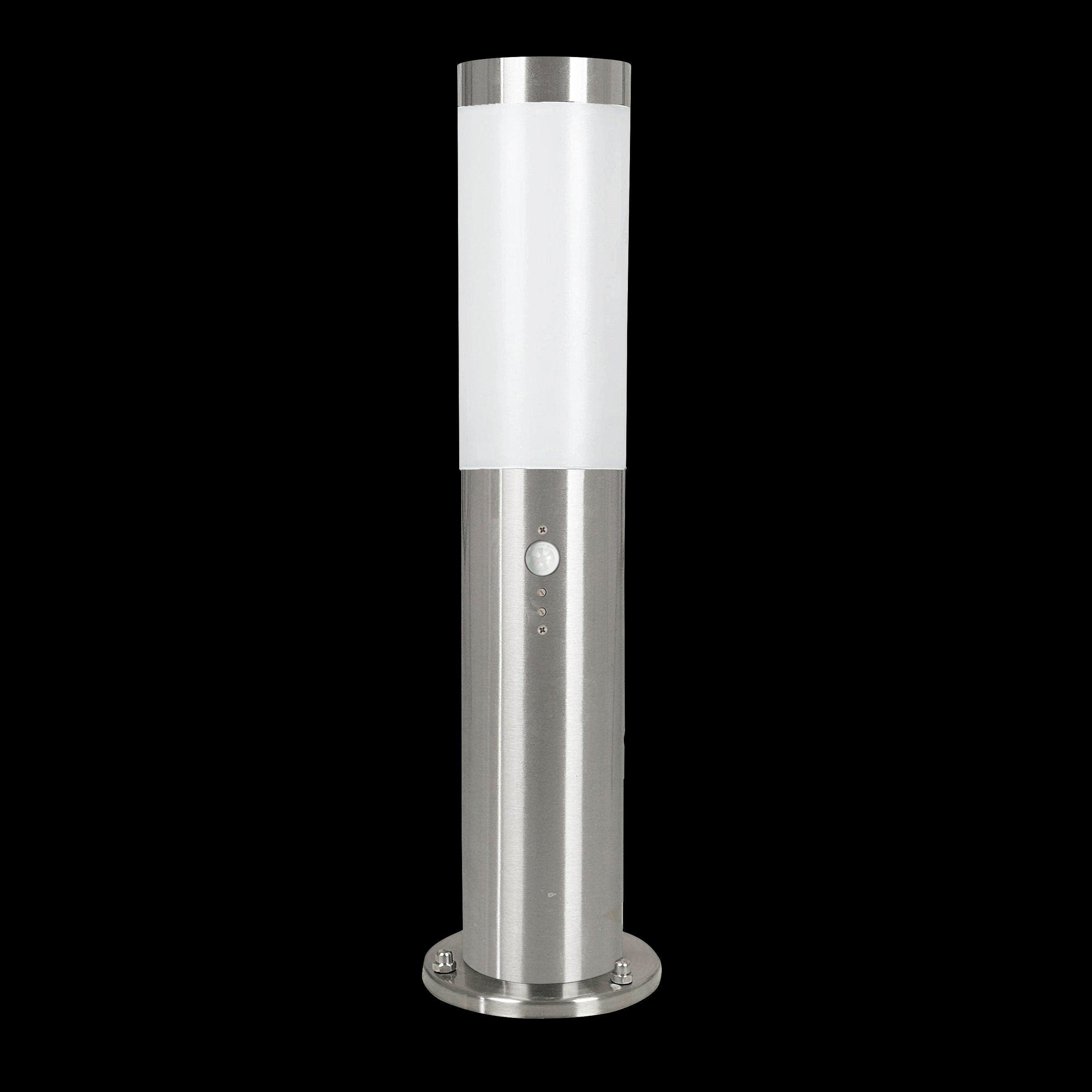 eglo helsinki stainless steel ip44 outdoor bollard with pir sensor 45cm living room close up