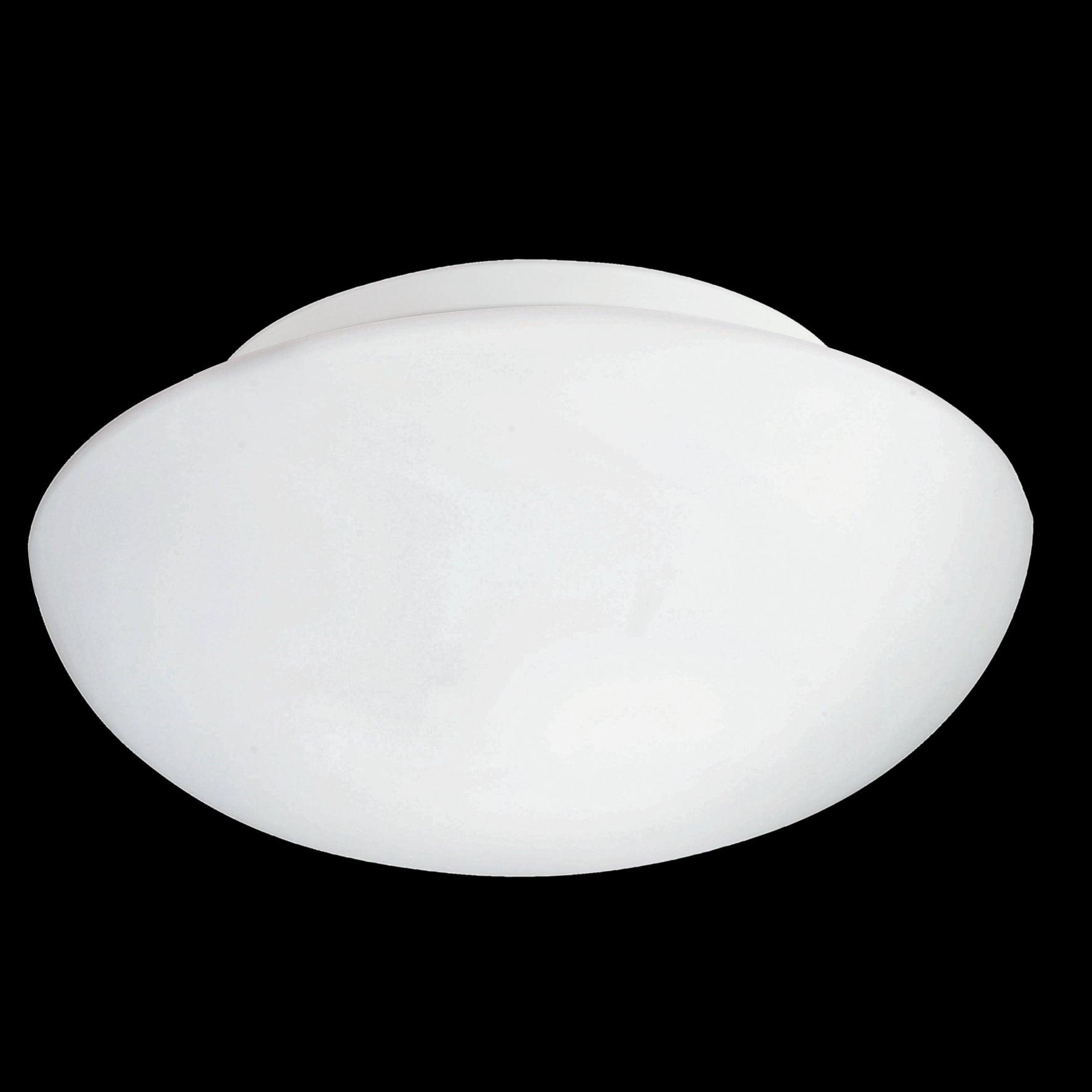 eglo ella white opal glass flush ceiling light living room close up