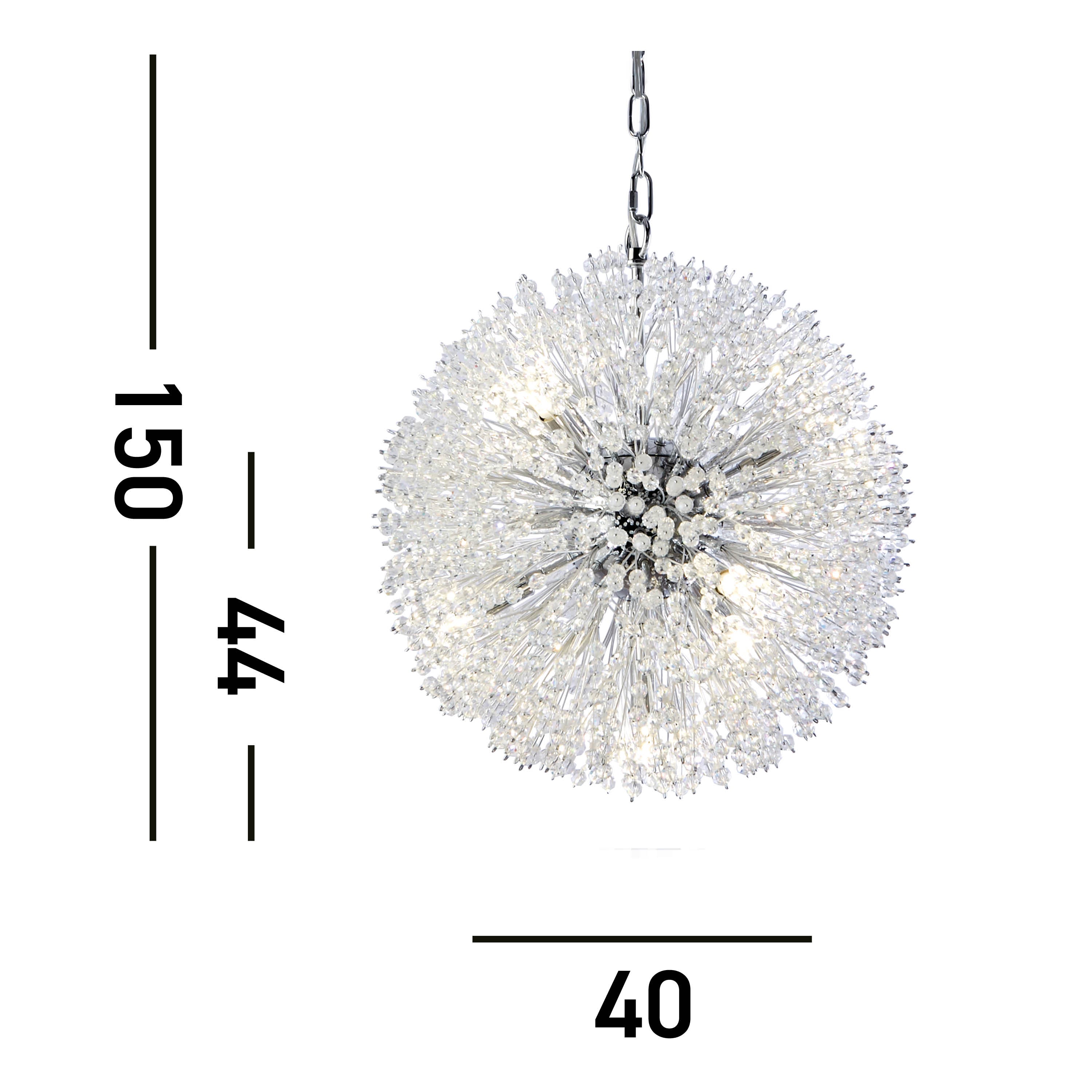 Searchlight Sunburst 7 Light Chrome & Glass Beads Bar Pendant