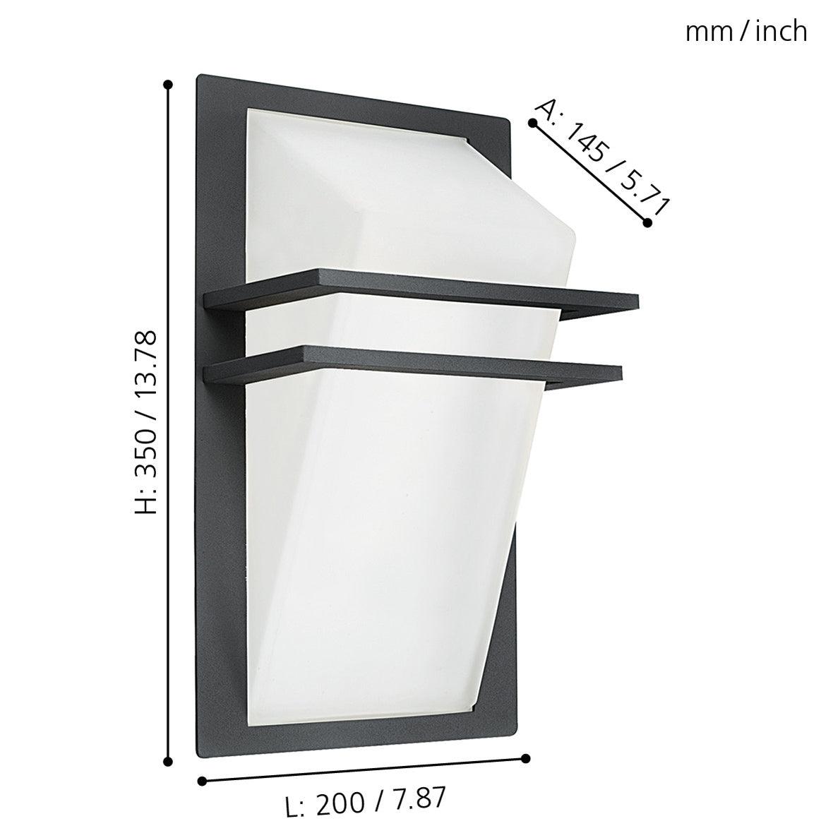 eglo park grey white satin glass outdoor wall light kitchen lighting 