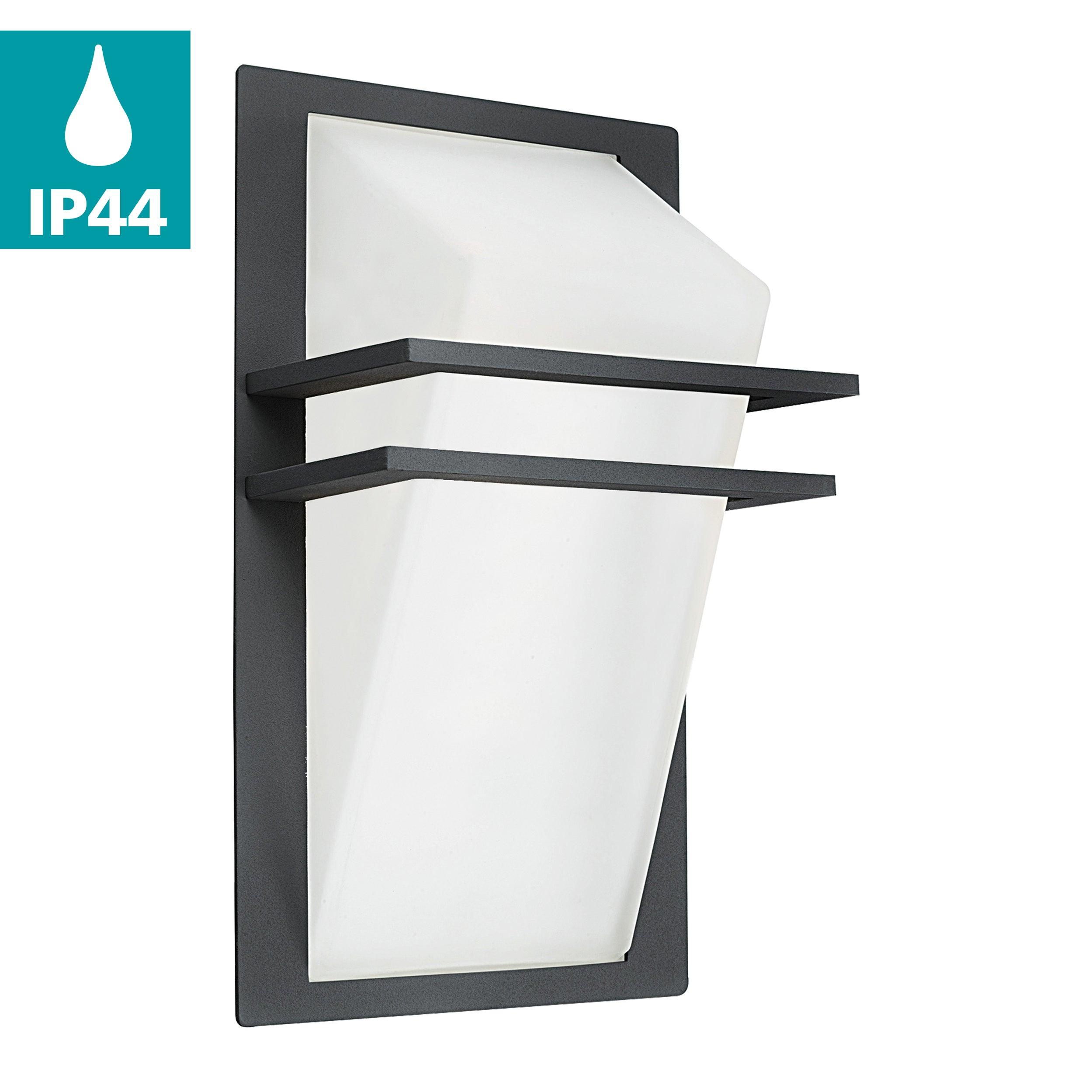 eglo park grey white satin glass outdoor wall light Kitchen Lighting Close Up