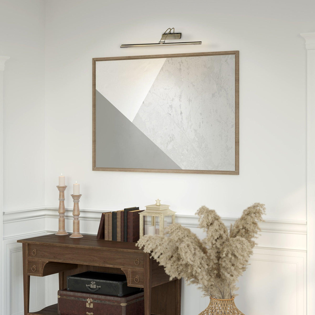 Searchlight Brass Slimline Picture Light With Adjustable-OB-180926