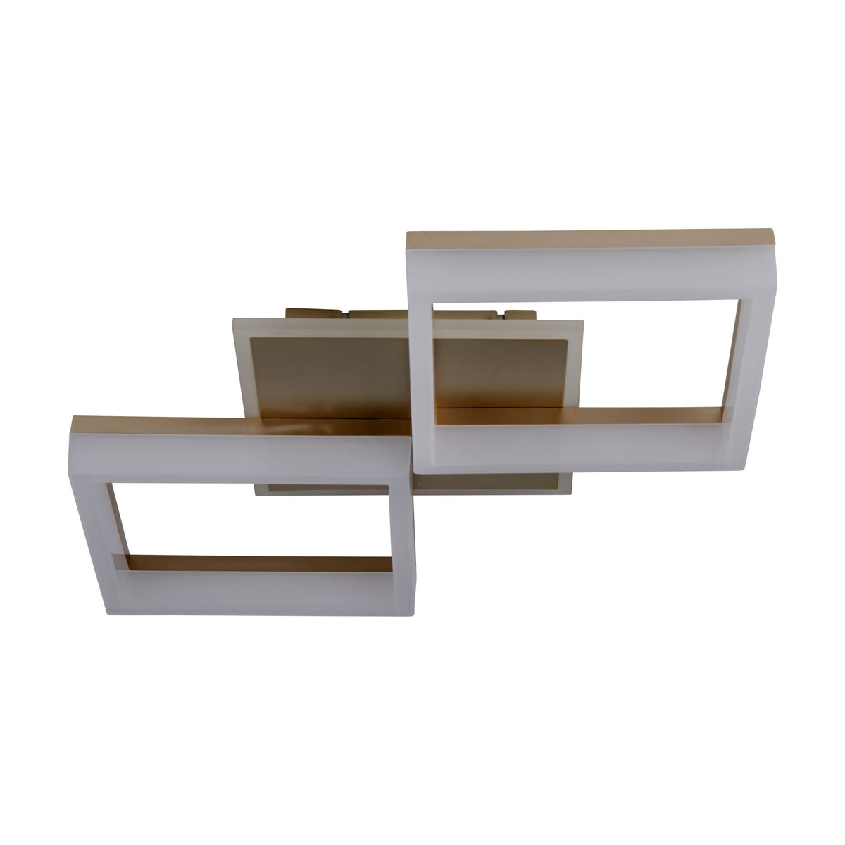 Fence gold square frame LED flush ceiling light, unlit on a plain white studio background