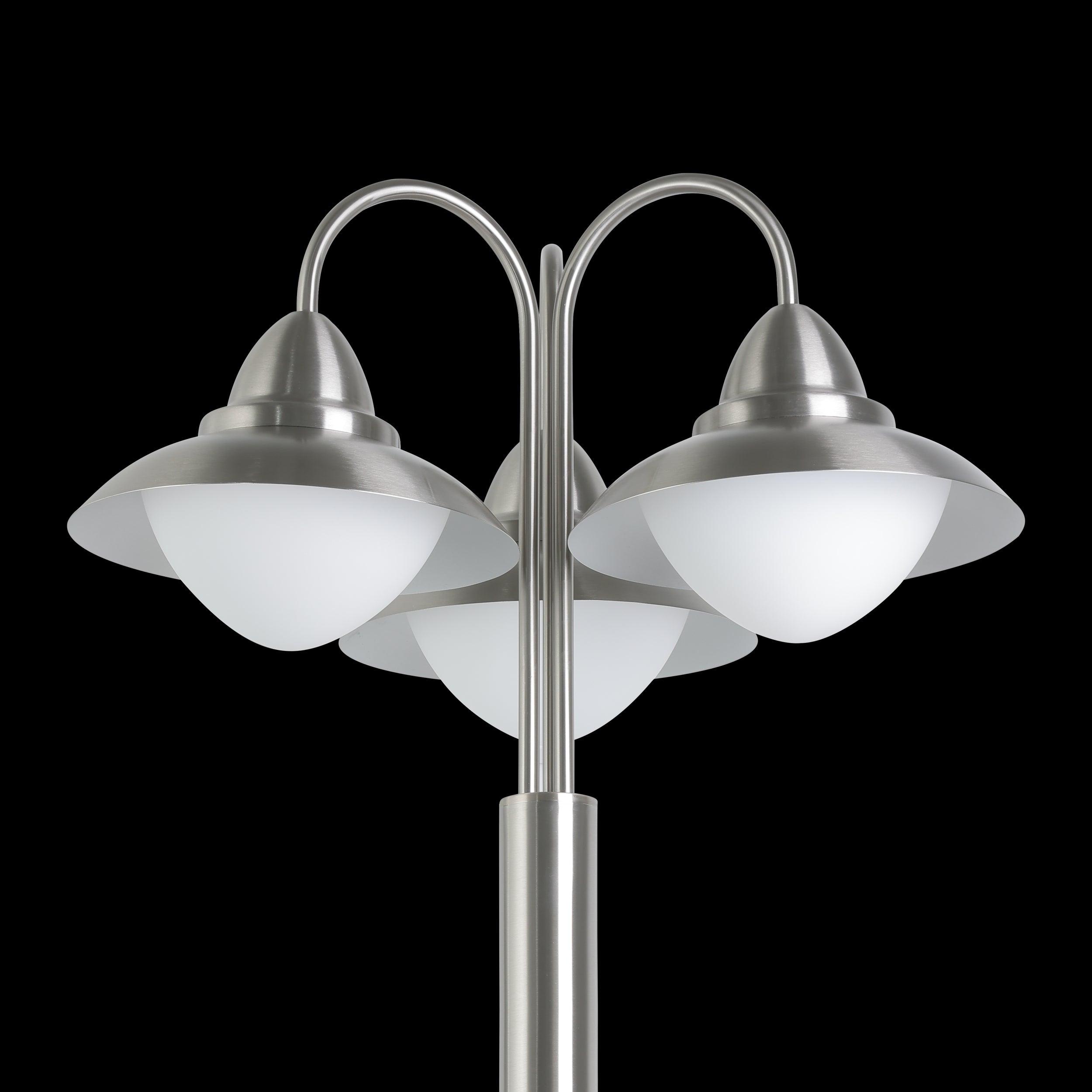 eglo sidney silver 3 light ip44 outdoor lamp post opal glass shades Kitchen Lighting Close Up