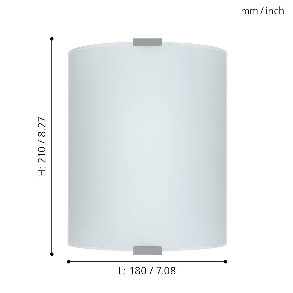 eglo grafik curved satin glass wall light hallway lighting 