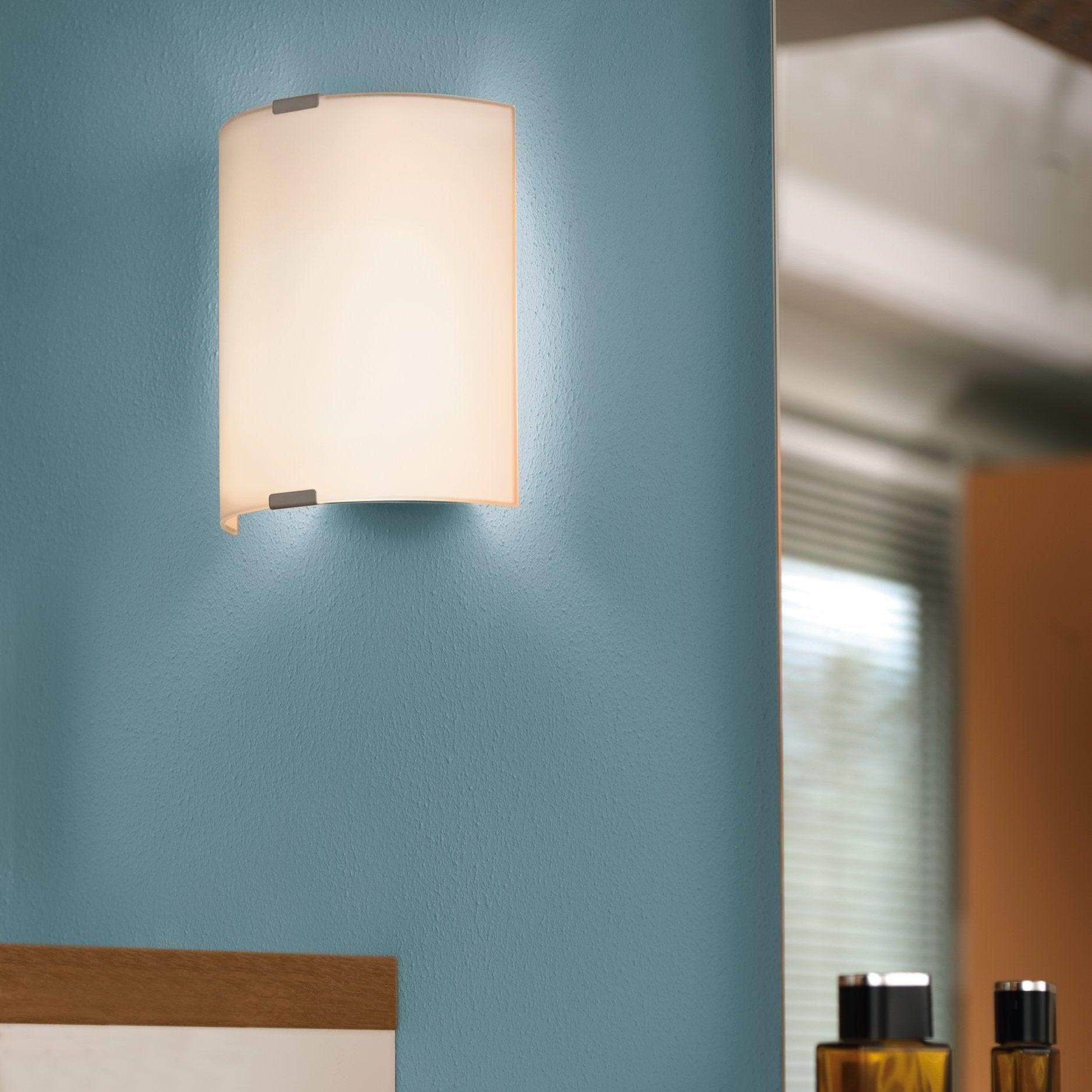 eglo grafik curved satin glass wall light living room image