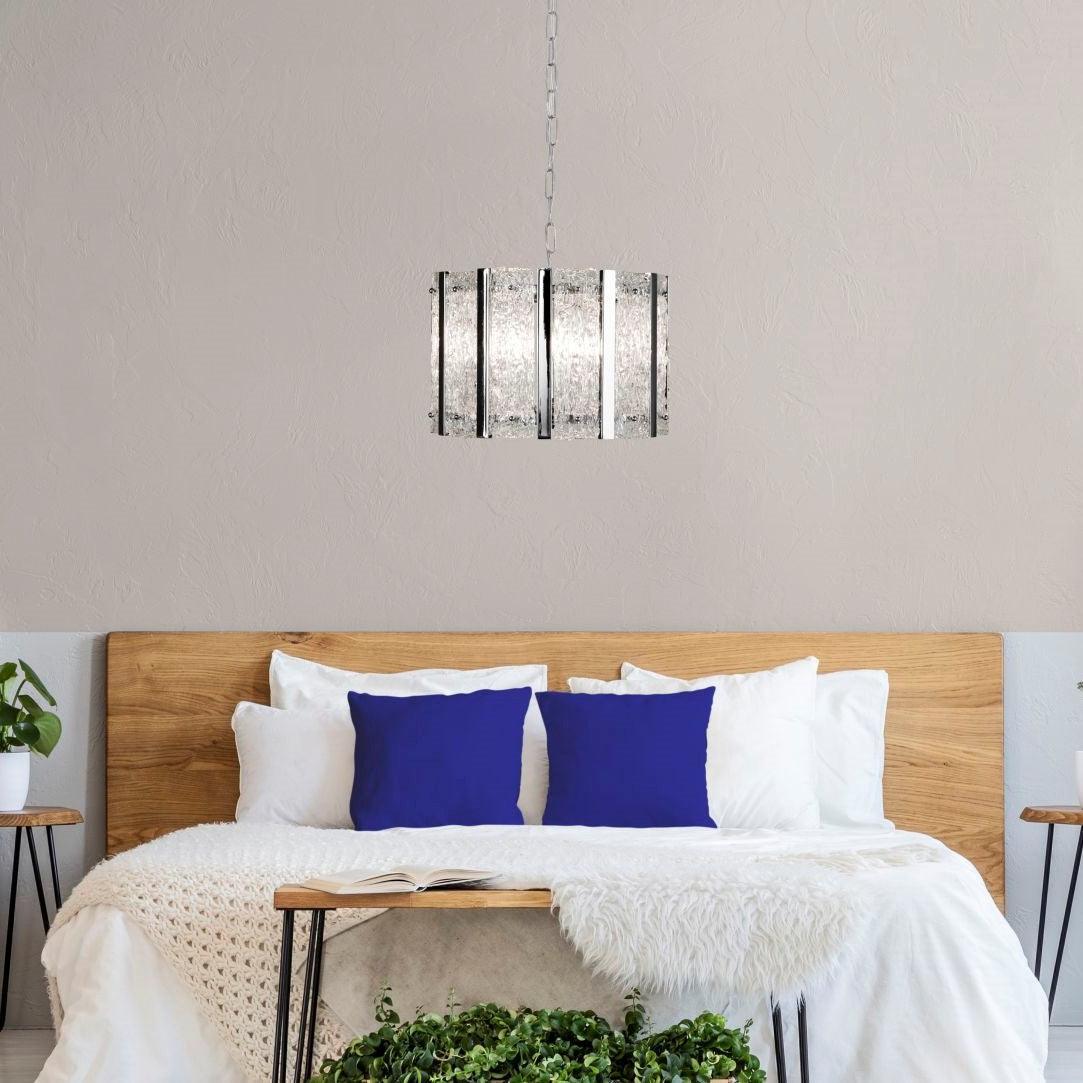 Alexandra 5 Light Satin Silver Pendant Light With Aquatex Glass-warehouse-180926