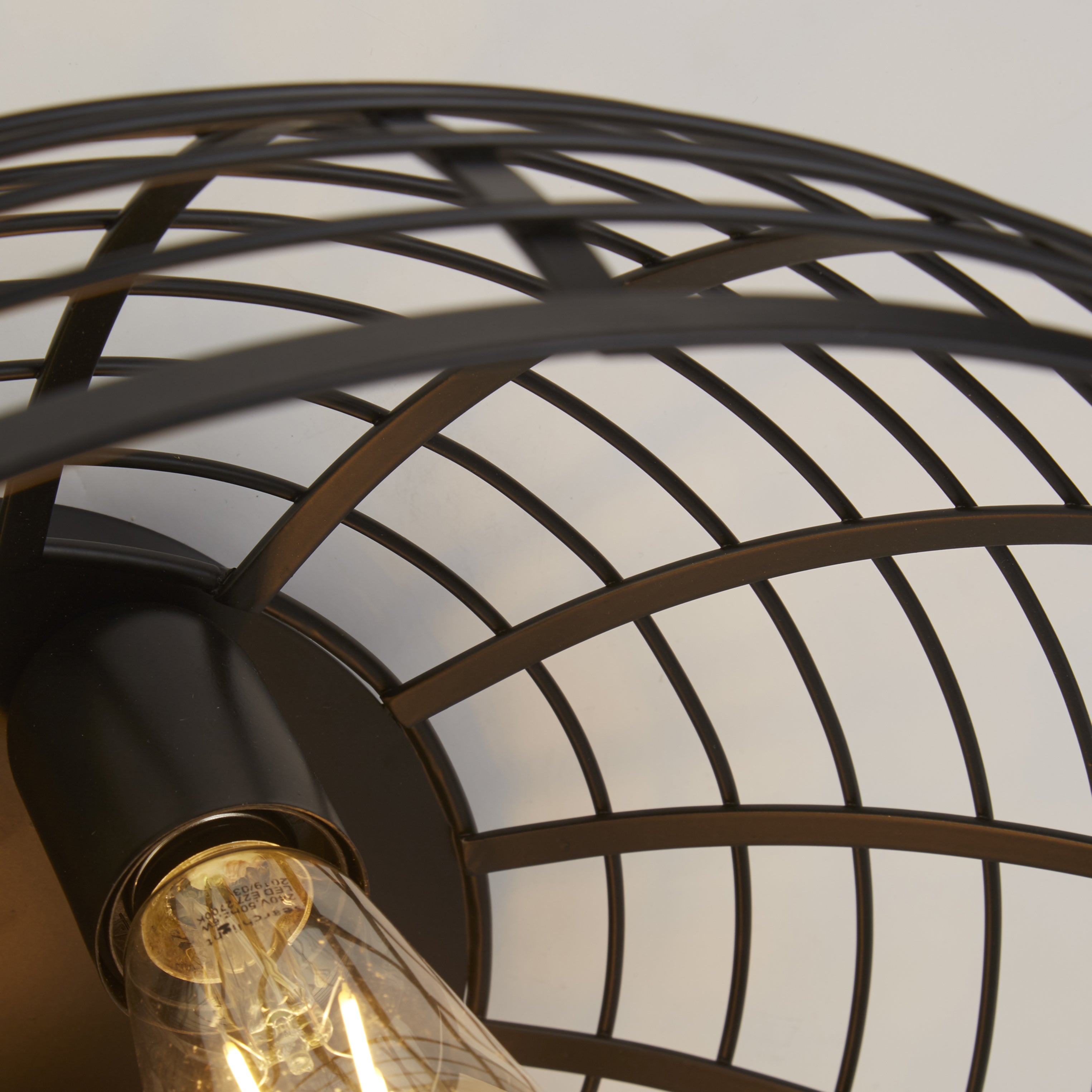 Searchlight Vision Cage 3 Matt Black Flush