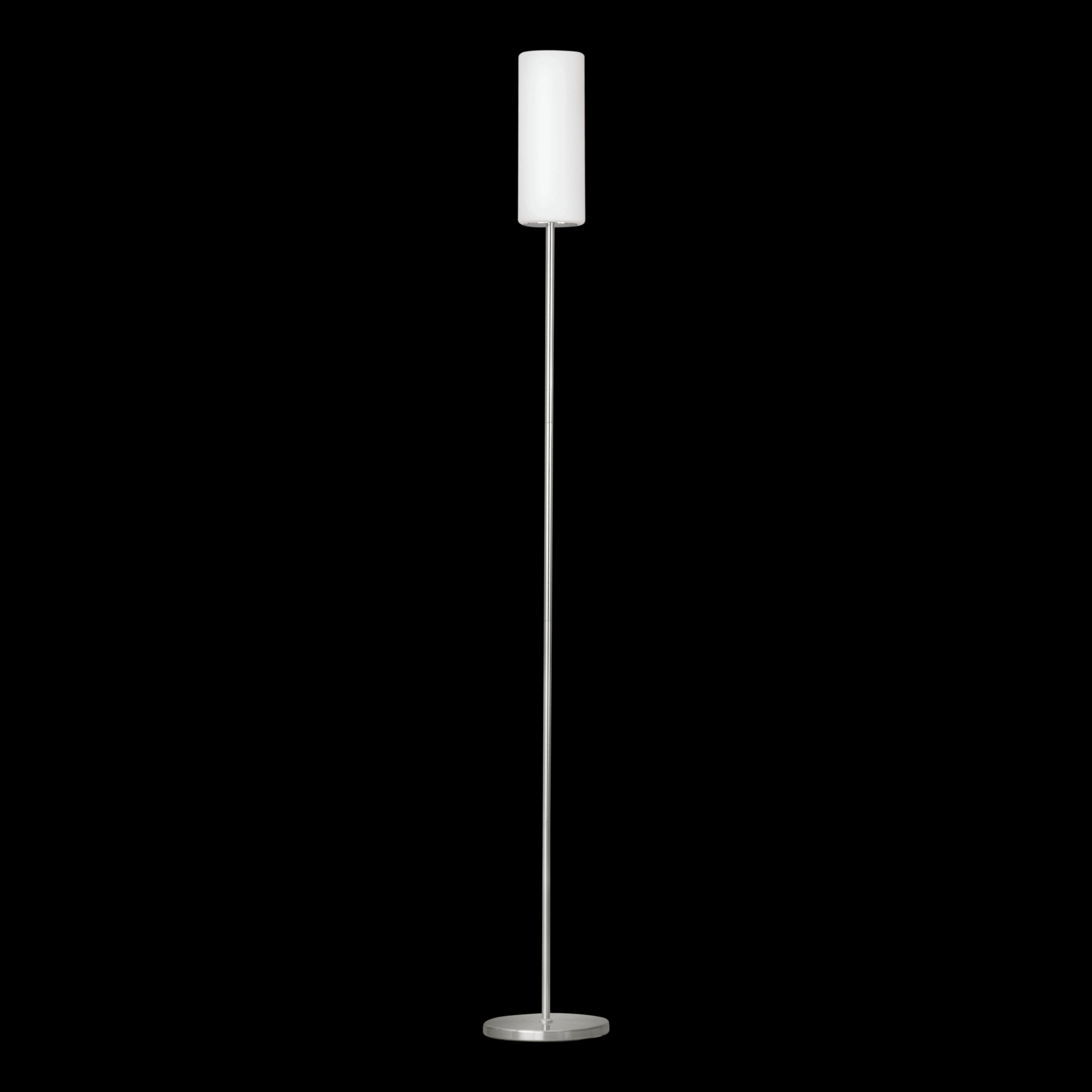 eglo troy 3 nickel floor lamp with white glass shade living room close up