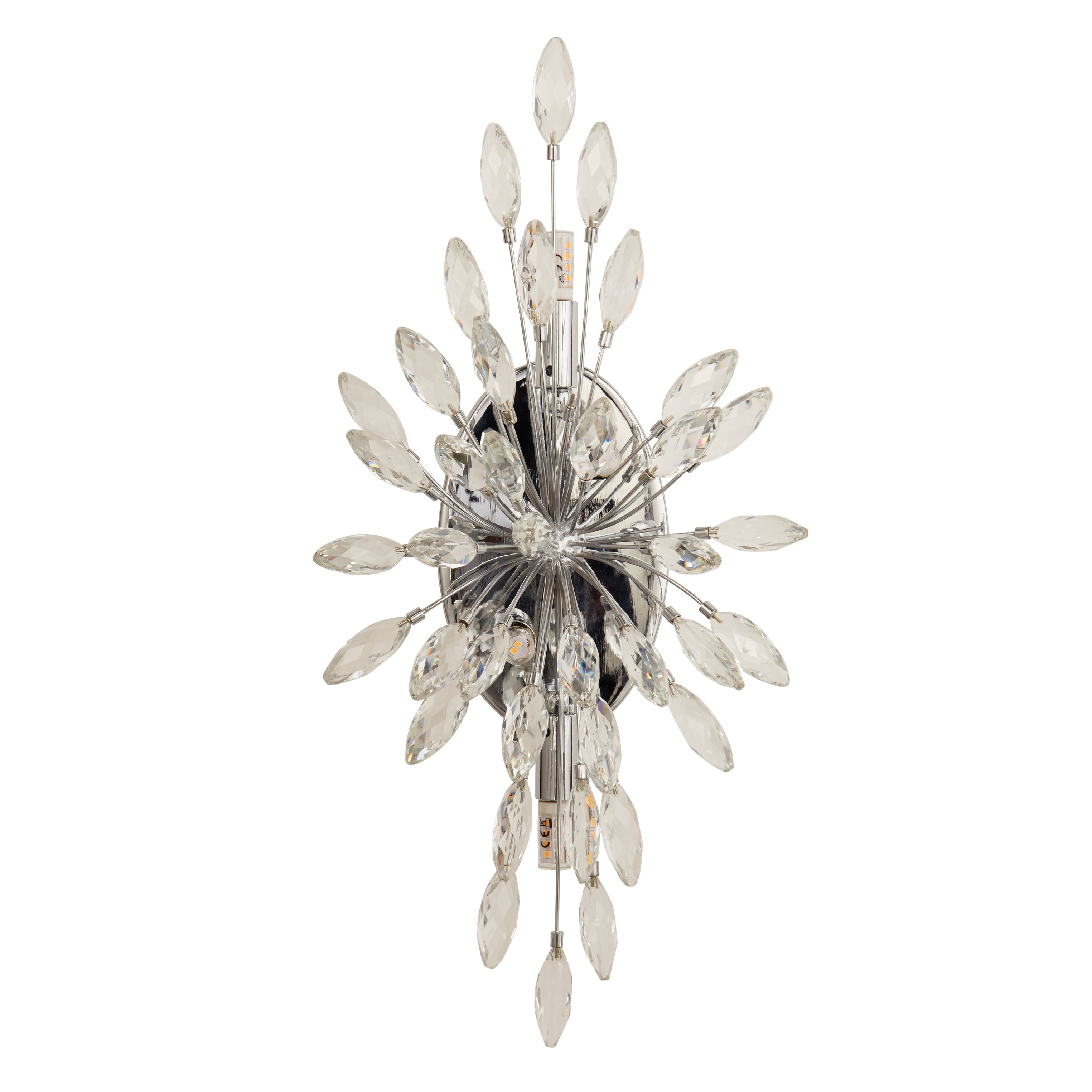 Searchlight Peacock 4 Light Chrome & Crystal Wall Light