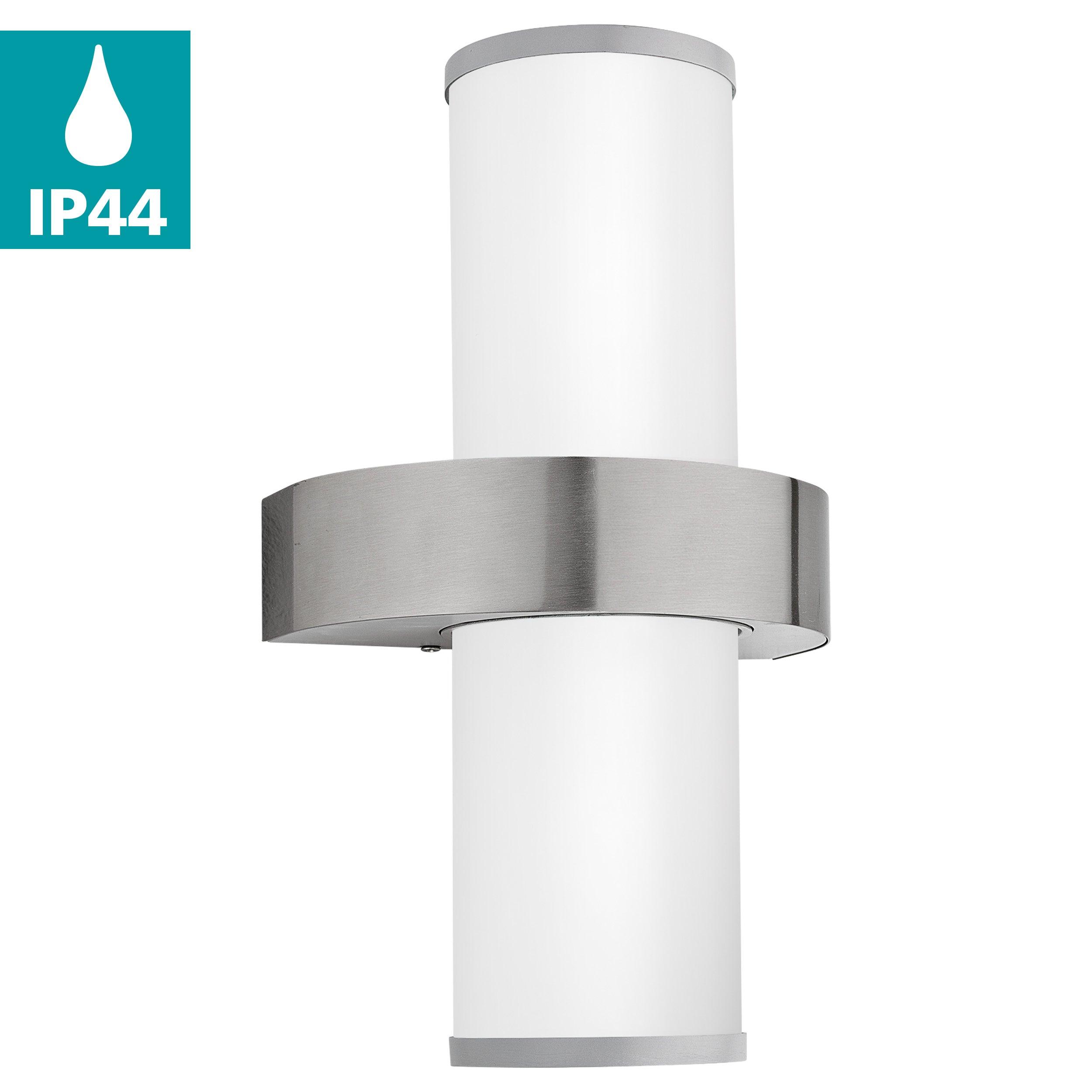 eglo beverly stainless steel white glass ip44 outdoor wall light Kitchen Lighting Close Up