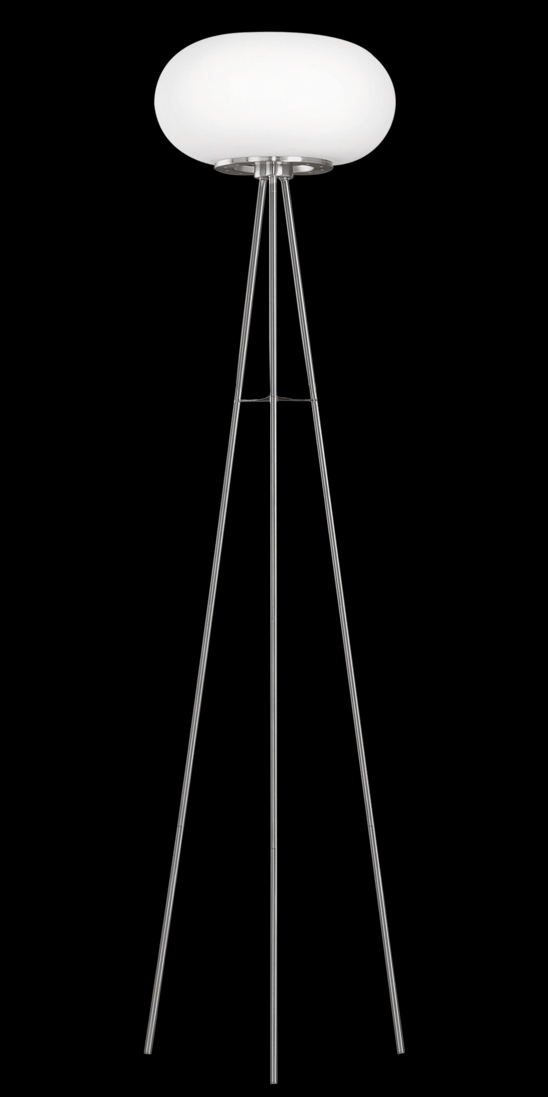 eglo optica nickel tripod floor lamp with opal white glass shade kitchen lighting 