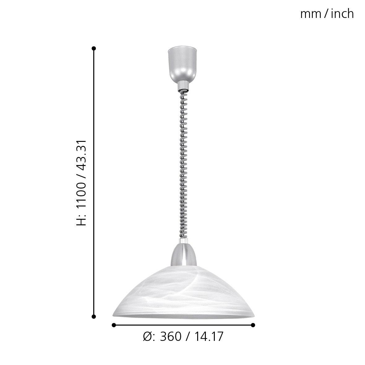eglo lord 2 white alabaster glass nickel ceiling pendant kitchen lighting 