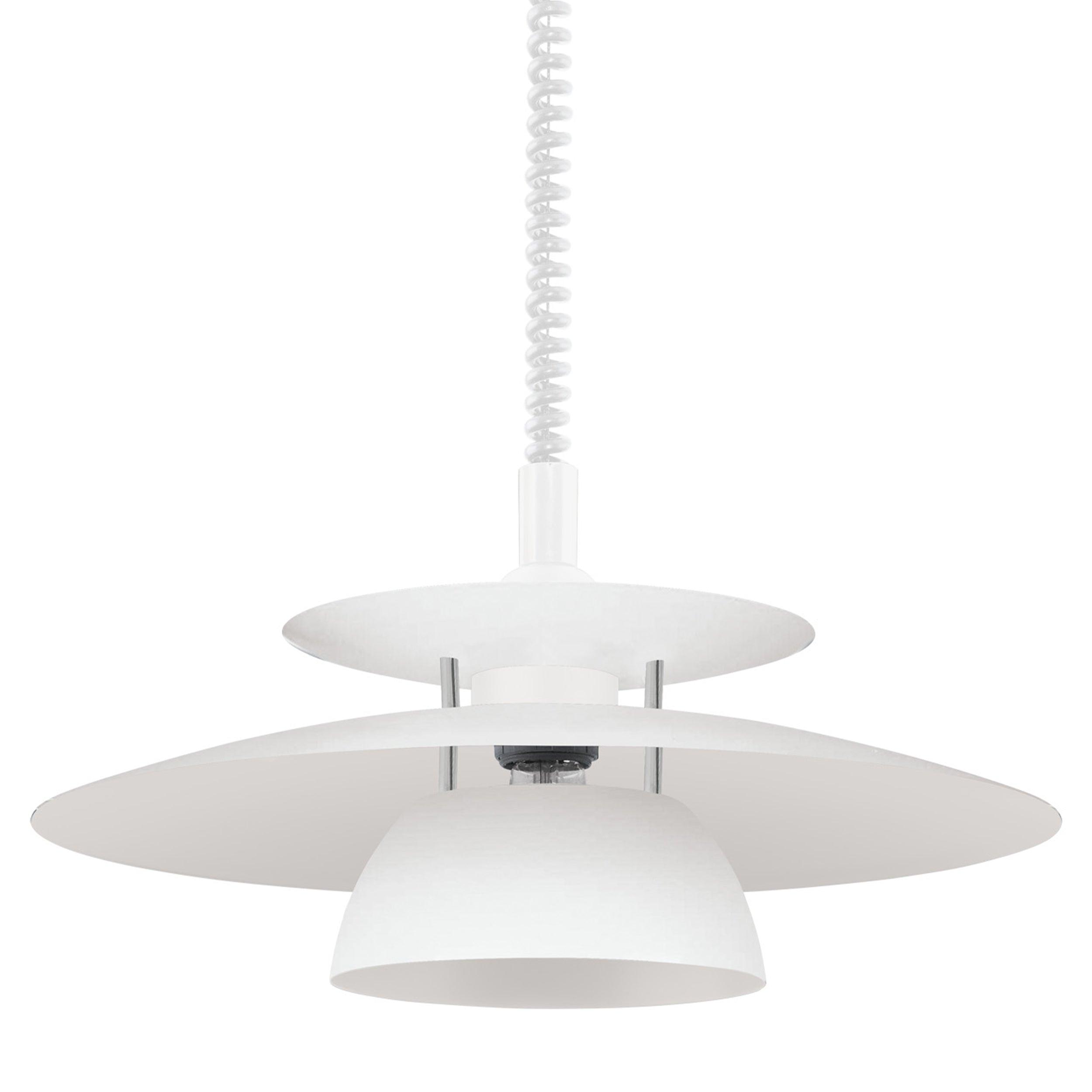 eglo brenda white metal spiral cable ceiling pendant living room close up
