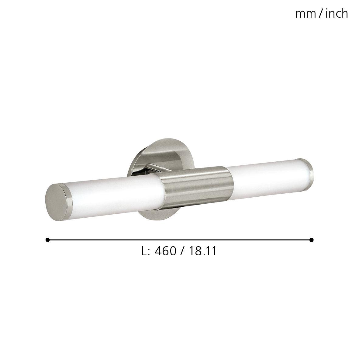 eglo palmera ip44 nickel white glass bathroom wall light living room image