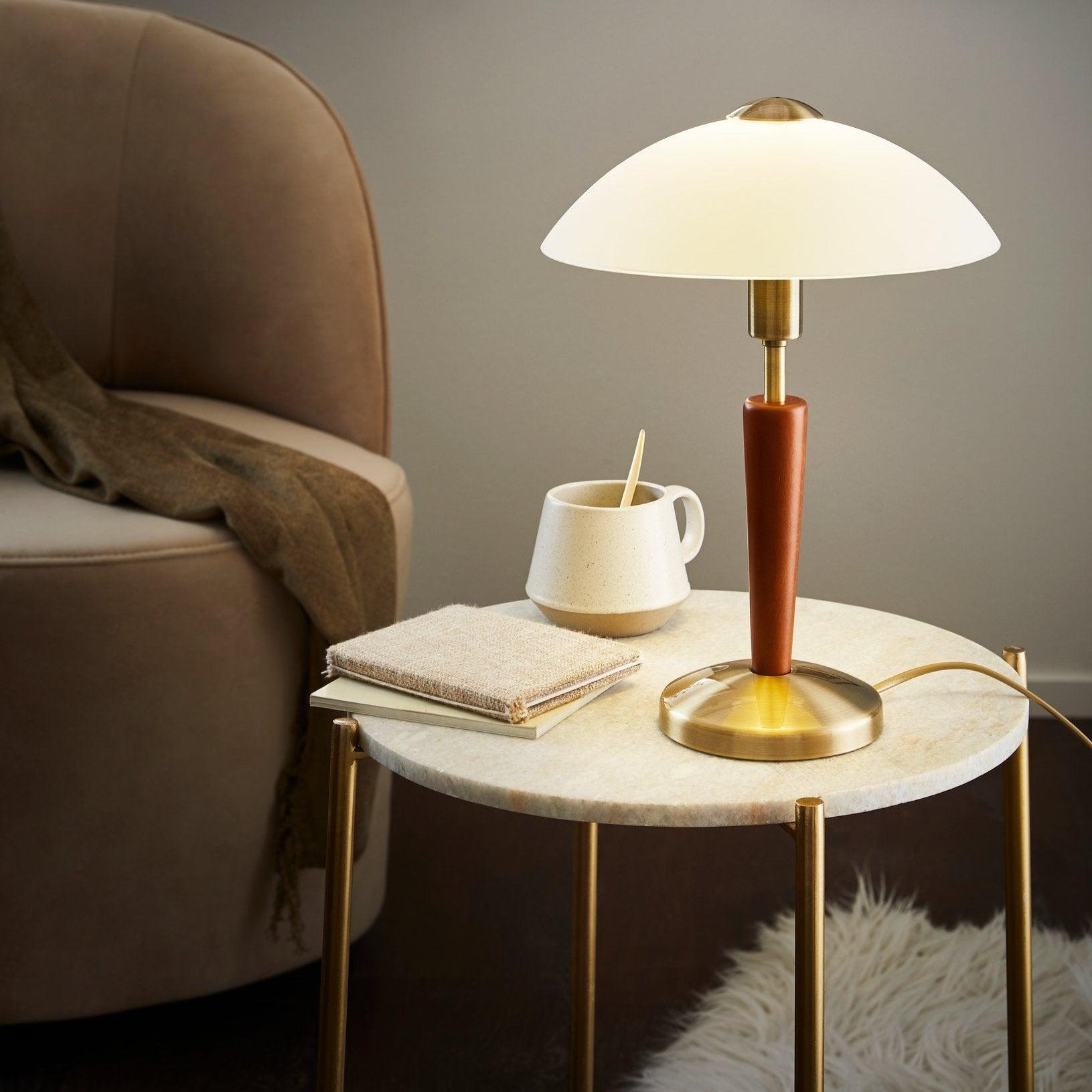 Eglo Solo 1 Bronze & Wood Touch Table Lamp-WAREHOUSE-40-200326