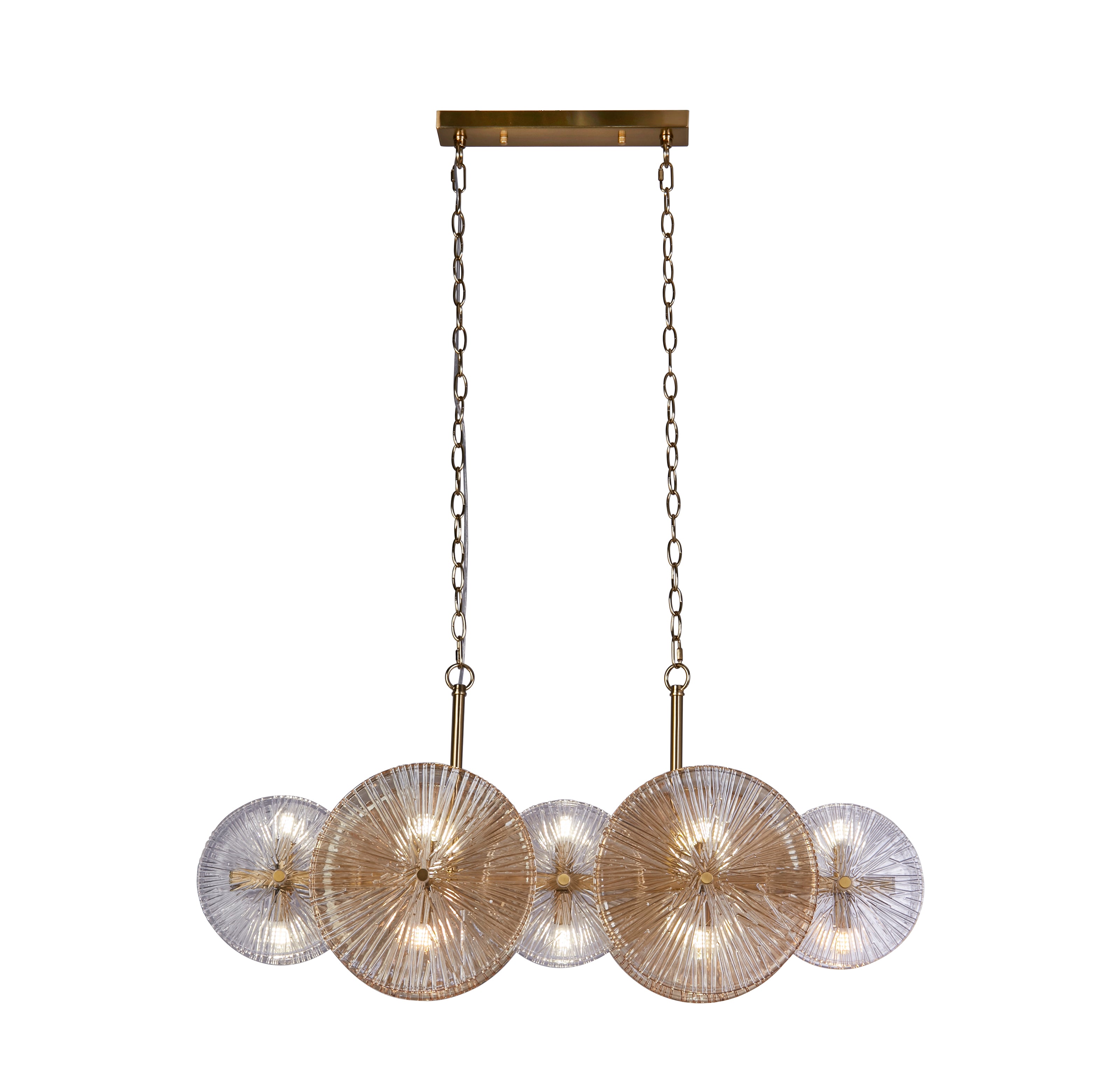 Searchlight Wagon Wheel 10 Light Bronze Bar Pendant