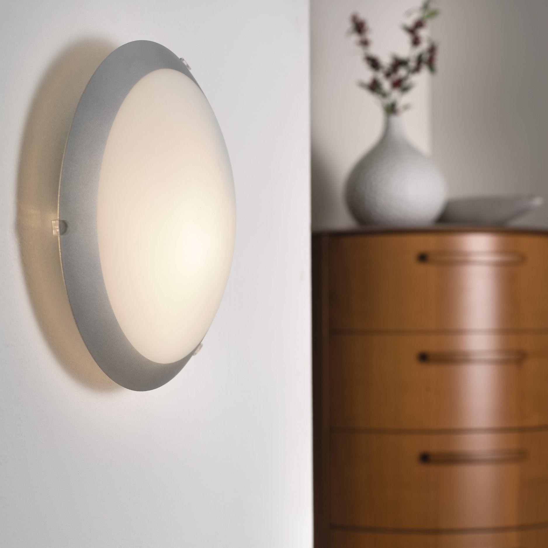 eglo mars 1 silver satin glass flush ceiling light