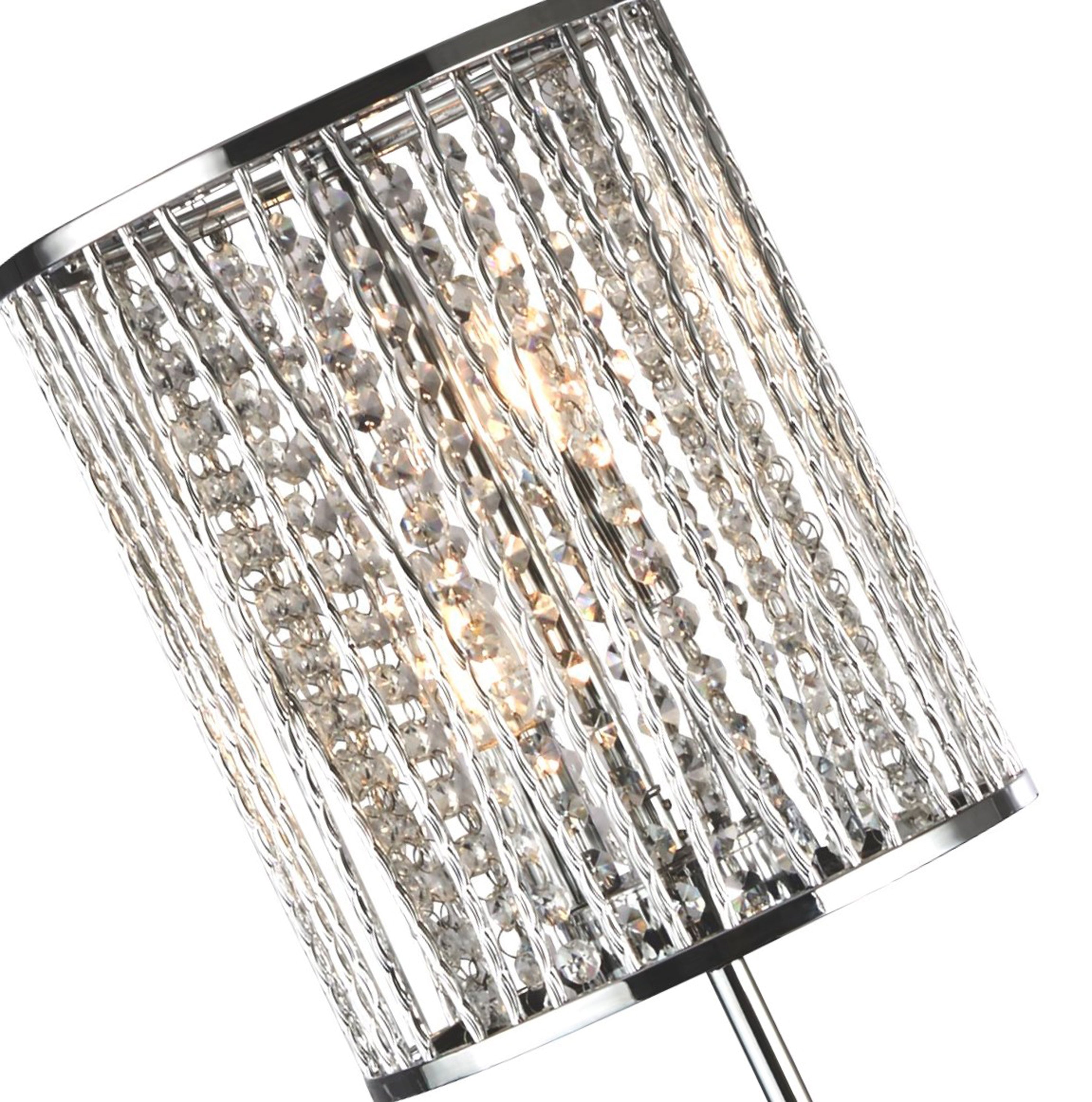 Searchlight Elise 2 Light Floor Lamp - Chrome & Crystal