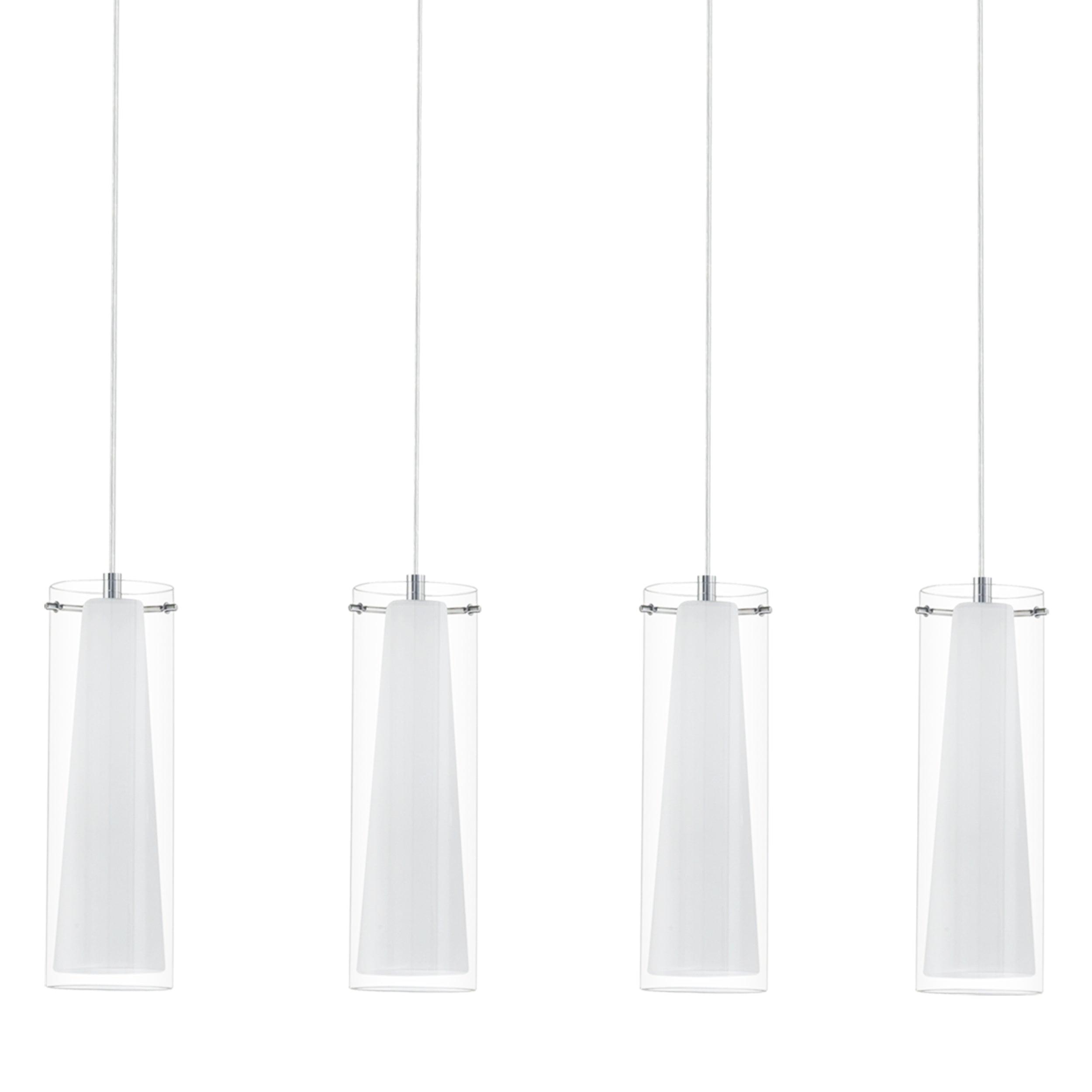 eglo pinto 4 light chrome opal glass ceiling pendant living room close up