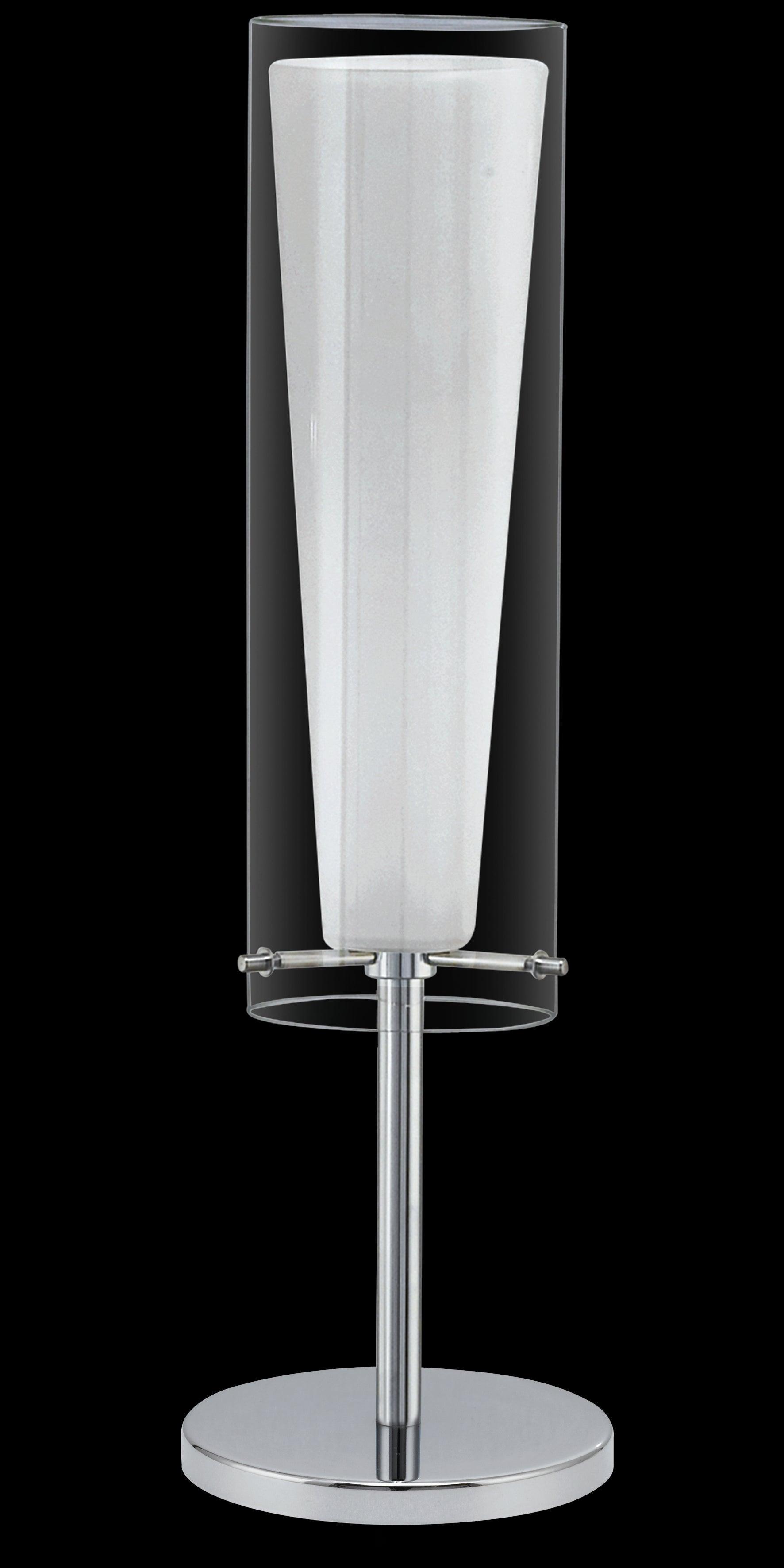 eglo pinto chrome opal glass table lamp living room close up