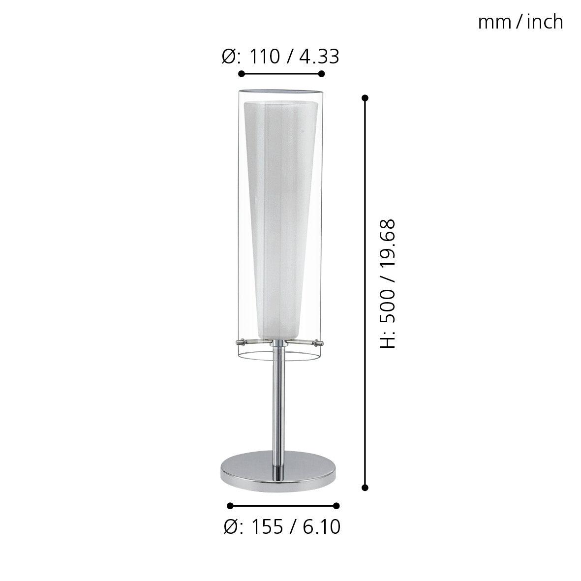eglo pinto chrome opal glass table lamp kitchen lighting 