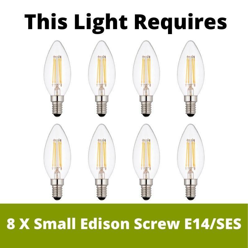 Elstead Lighting Saxon 8 Light Black/Silver Chandelier-OPEN-BOX-50-270826