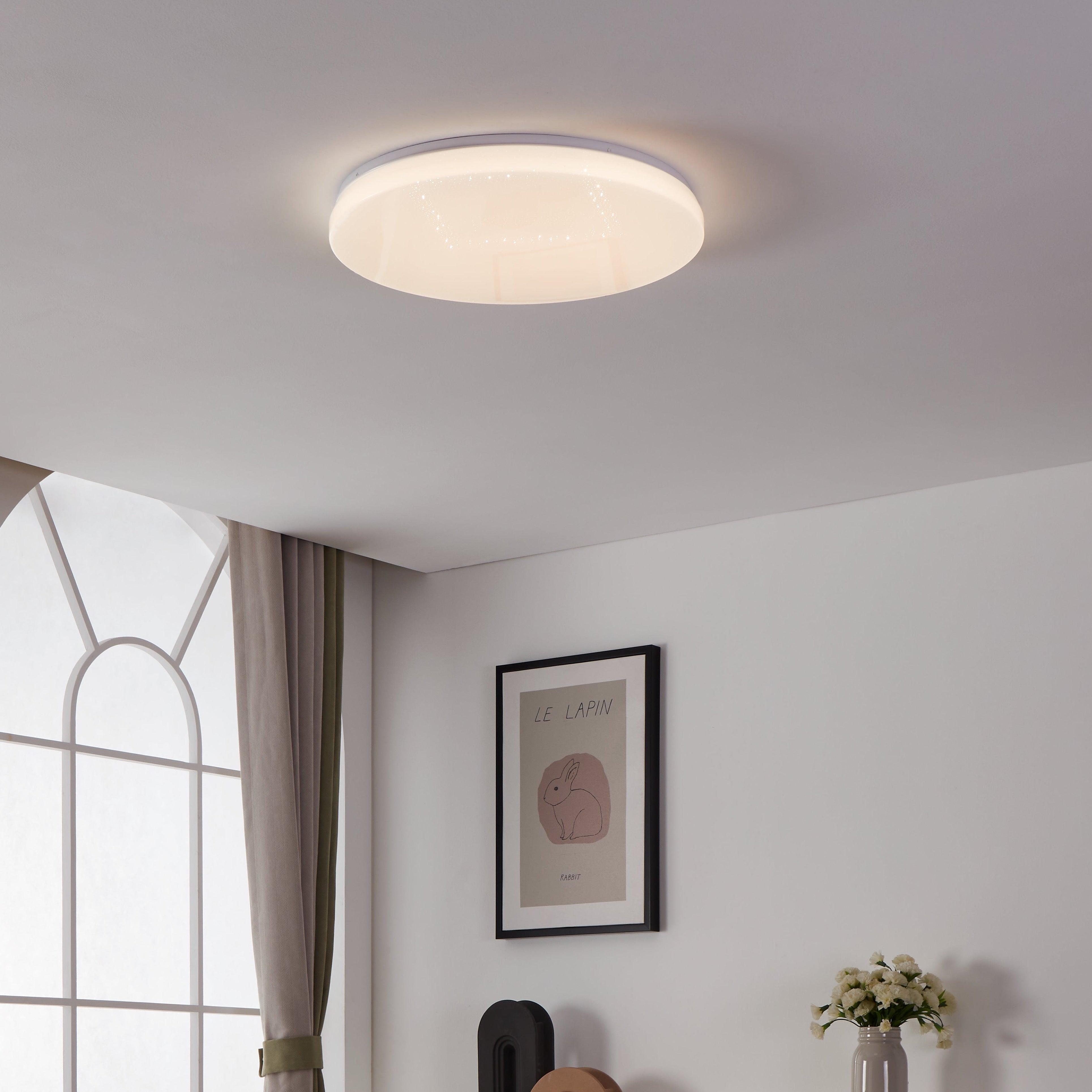 eglo connect totari z smart round white led flush ceiling light 53cm